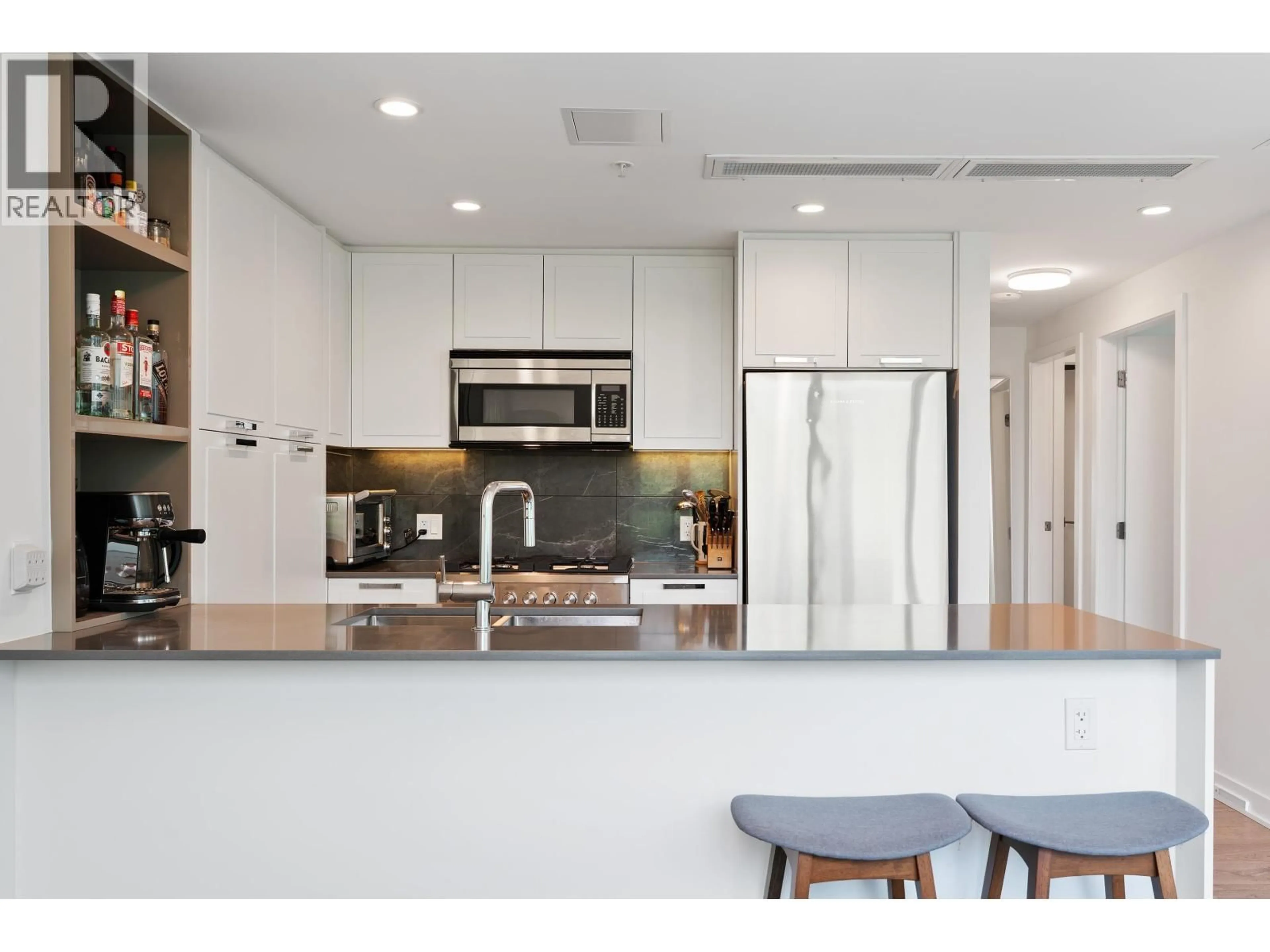 Contemporary kitchen, ceramic/tile floor for 807 - 1401 HUNTER STREET, North Vancouver British Columbia V7J0E2