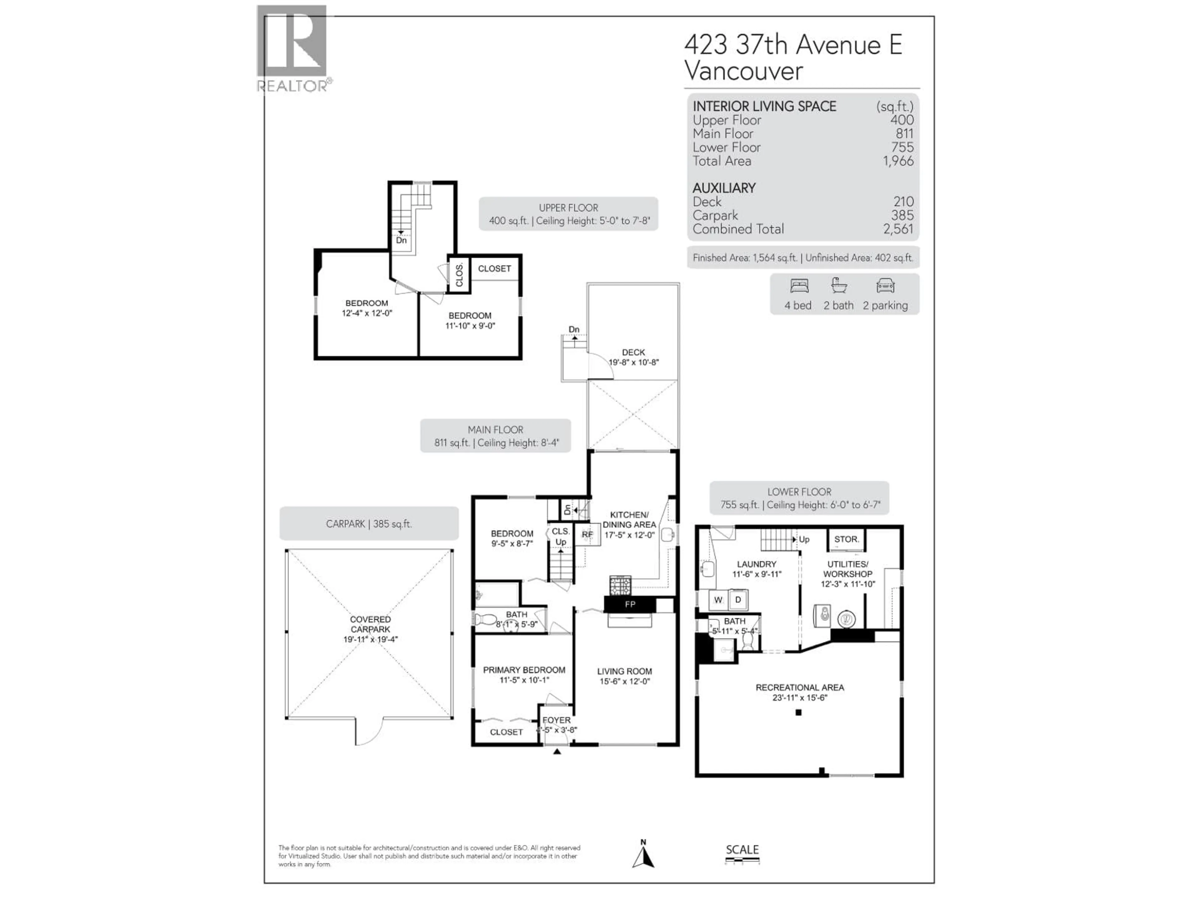 Floor plan for 423 37TH AVENUE, Vancouver British Columbia V5W1E8