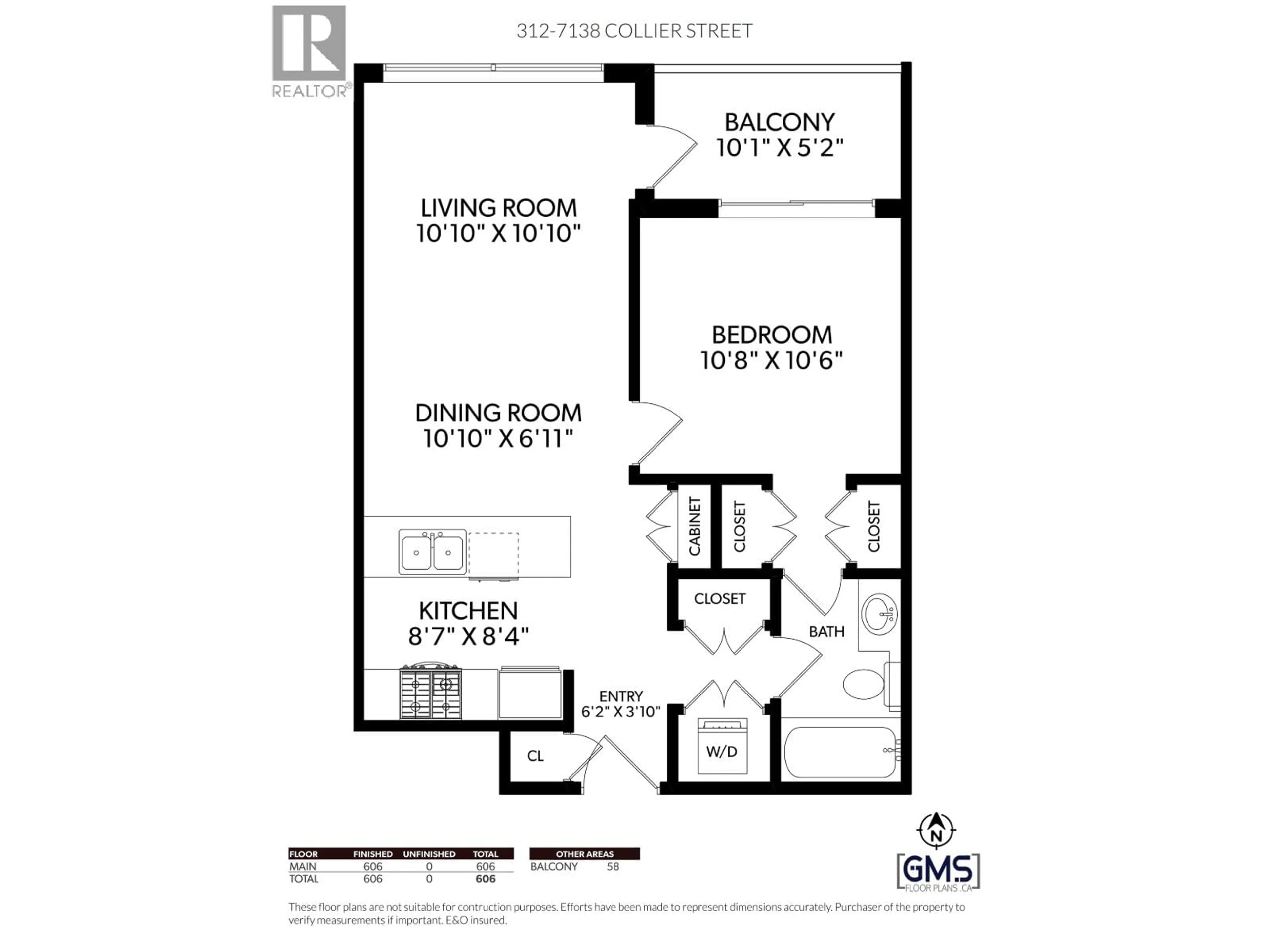 Floor plan for 312 - 7138 COLLIER STREET, Burnaby British Columbia V5E0A2