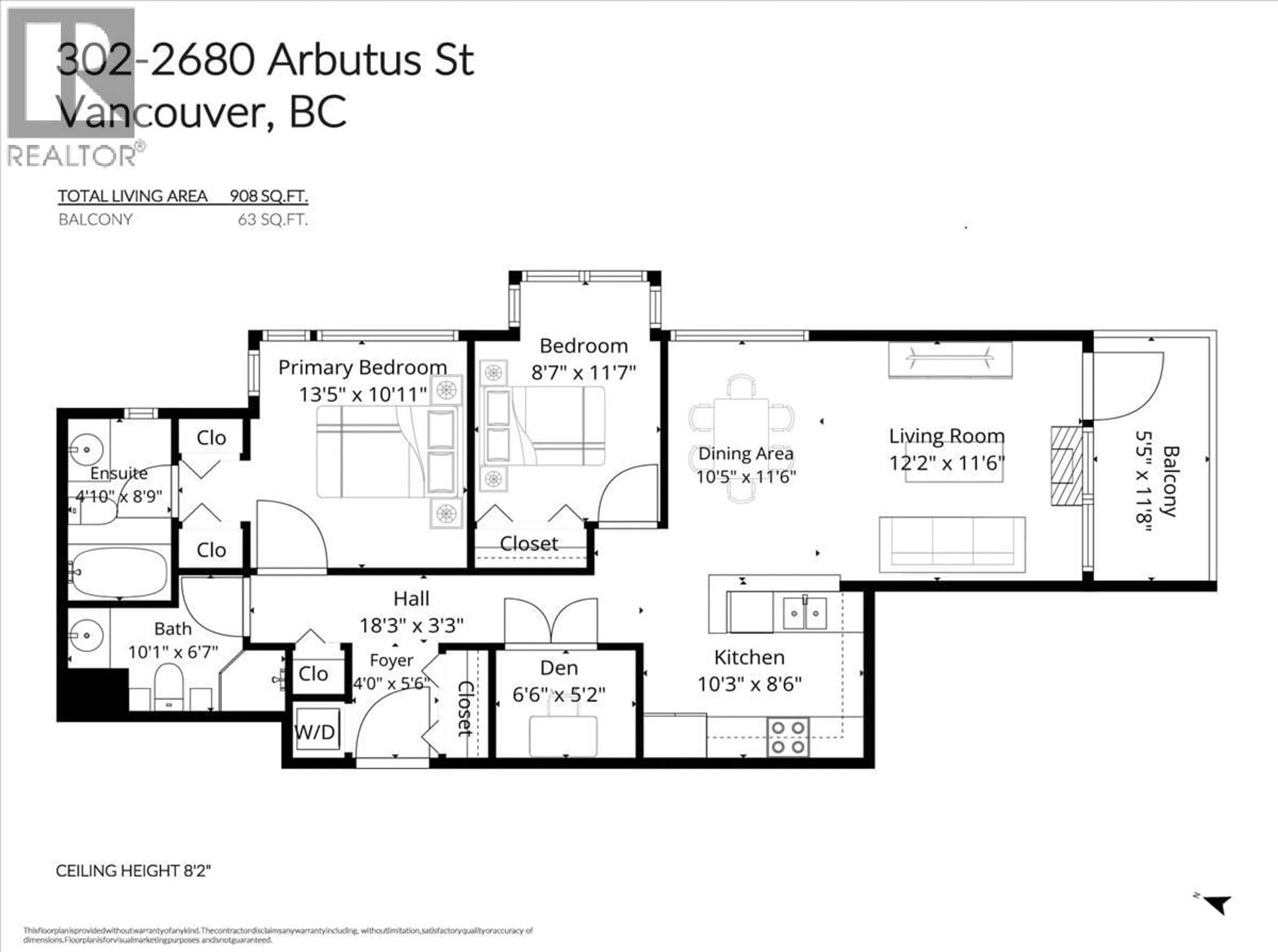 Floor plan for 302 - 2680 ARBUTUS STREET, Vancouver British Columbia V6J5L8