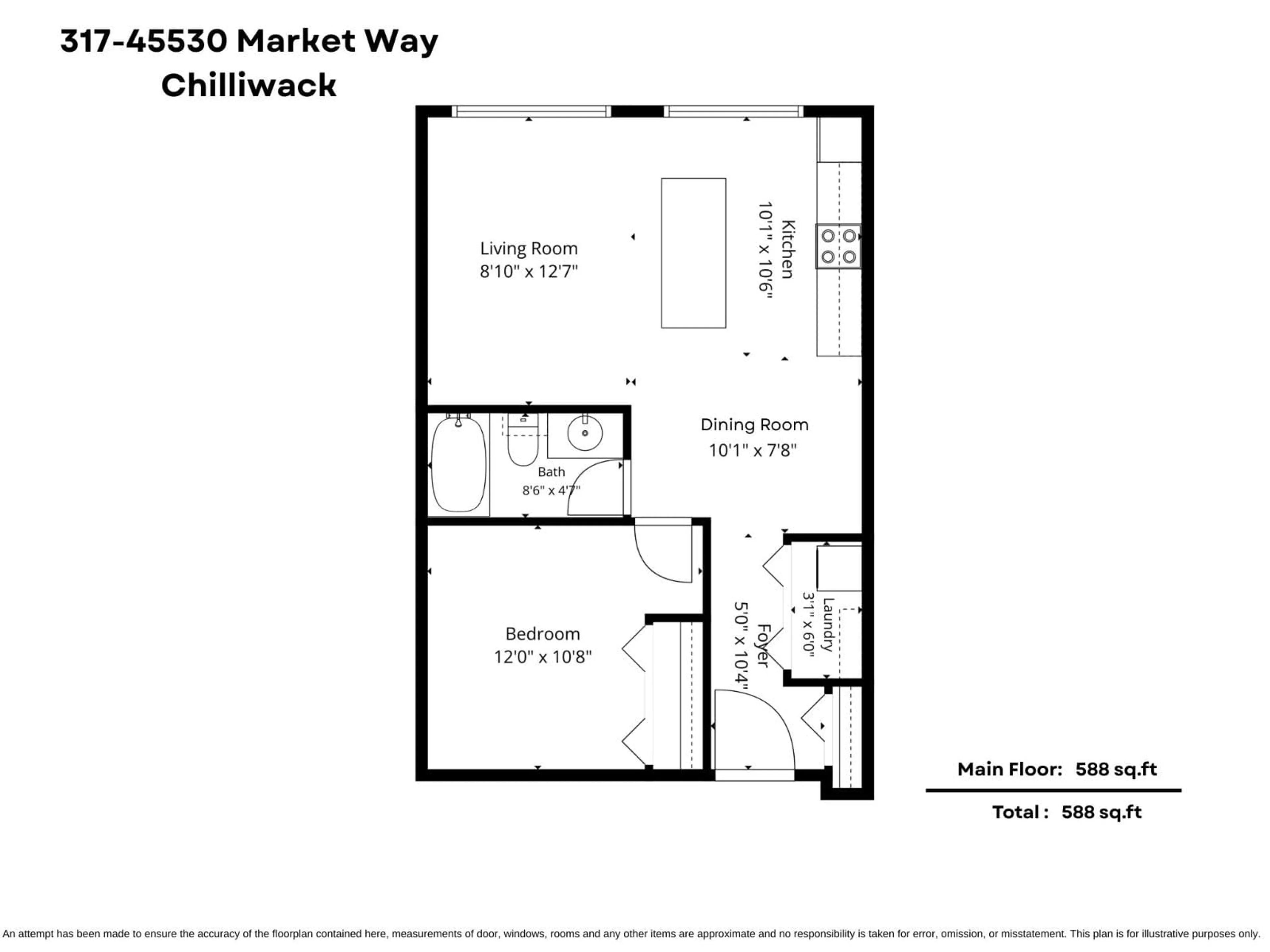 Floor plan for 317 - 45530 MARKET WAY, Chilliwack British Columbia V2R0M5