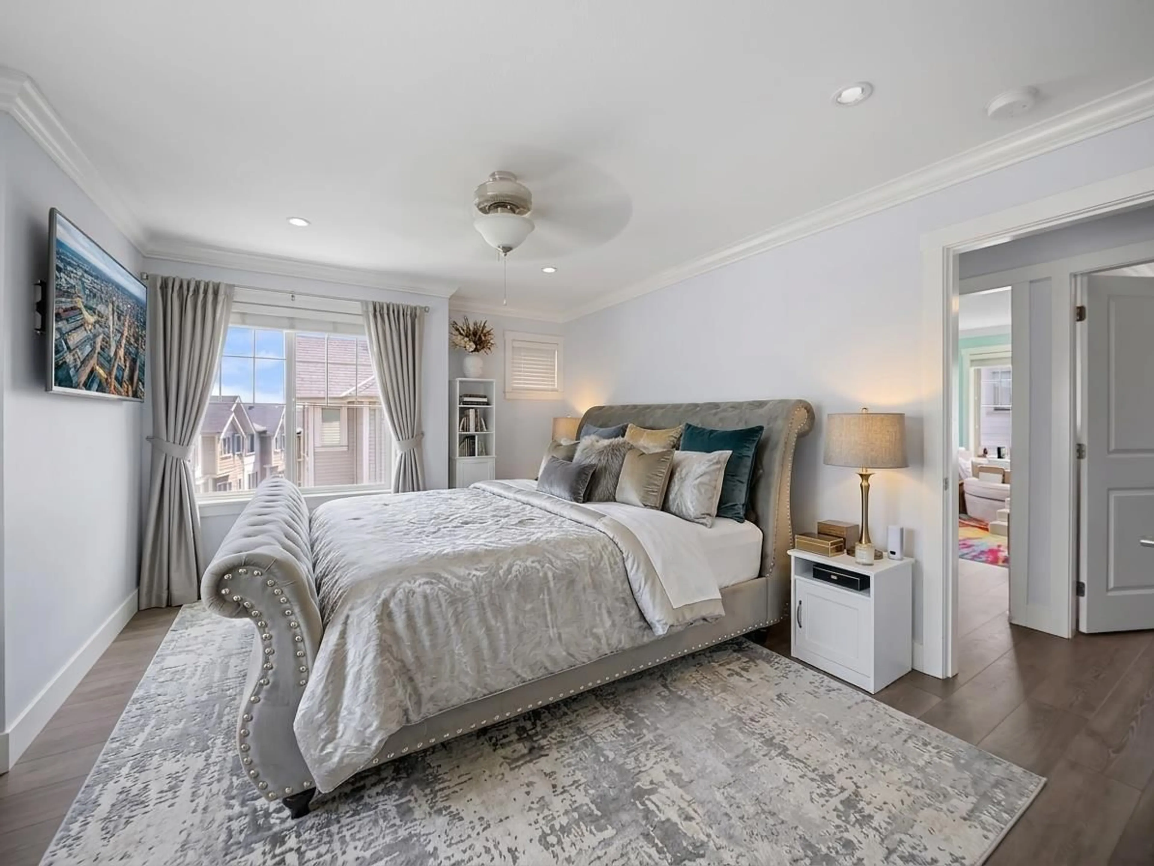 Bedroom with bed, carpet floor for 13 - 19097 64 AVENUE, Surrey British Columbia V3S6X5