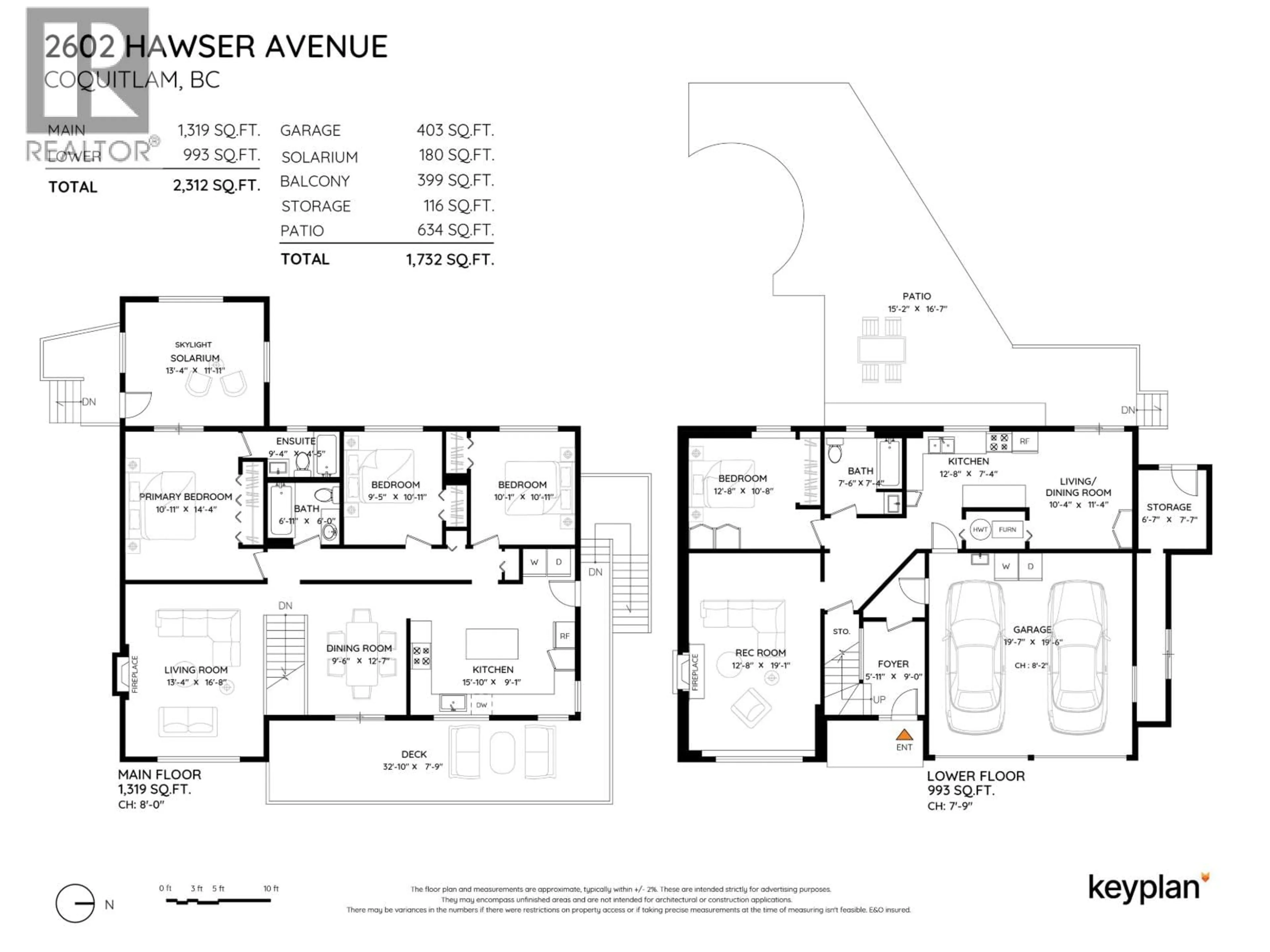 Floor plan for 2602 HAWSER AVENUE, Coquitlam British Columbia V3C4E1