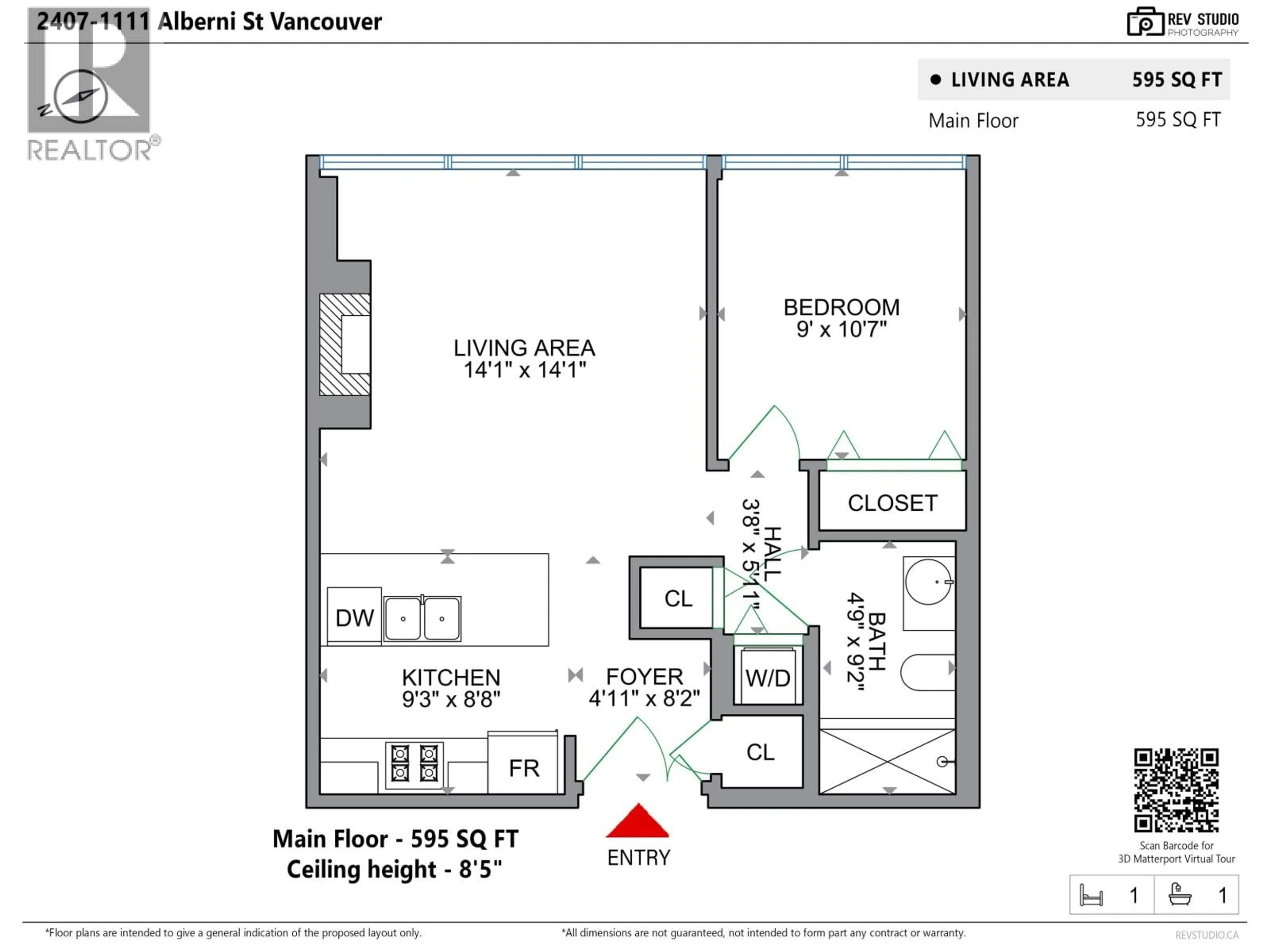 Floor plan for 2407 - 1111 ALBERNI STREET, Vancouver British Columbia V6E4V2