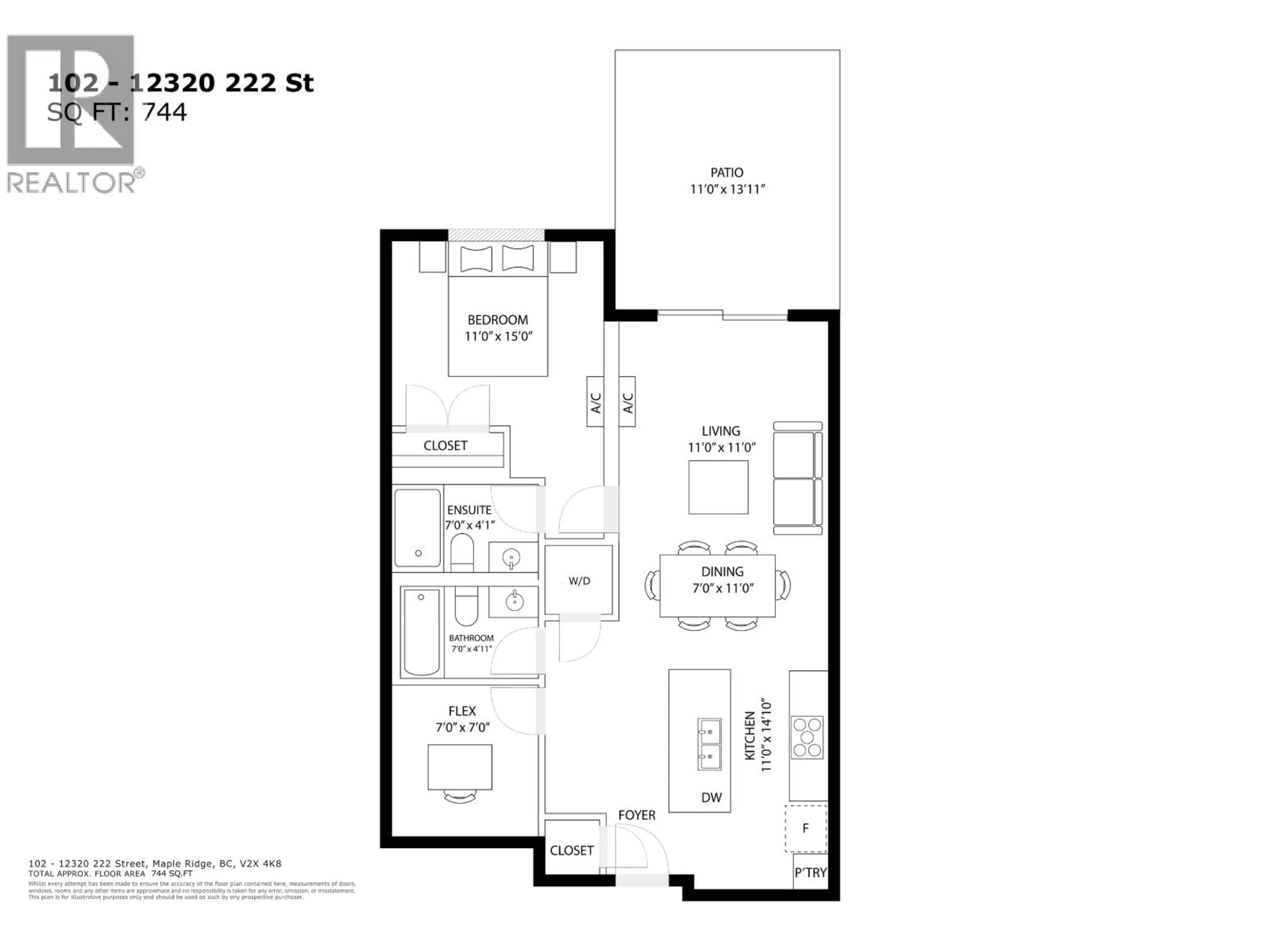 Floor plan for 102 - 12320 222 STREET, Maple Ridge British Columbia V2X4K8