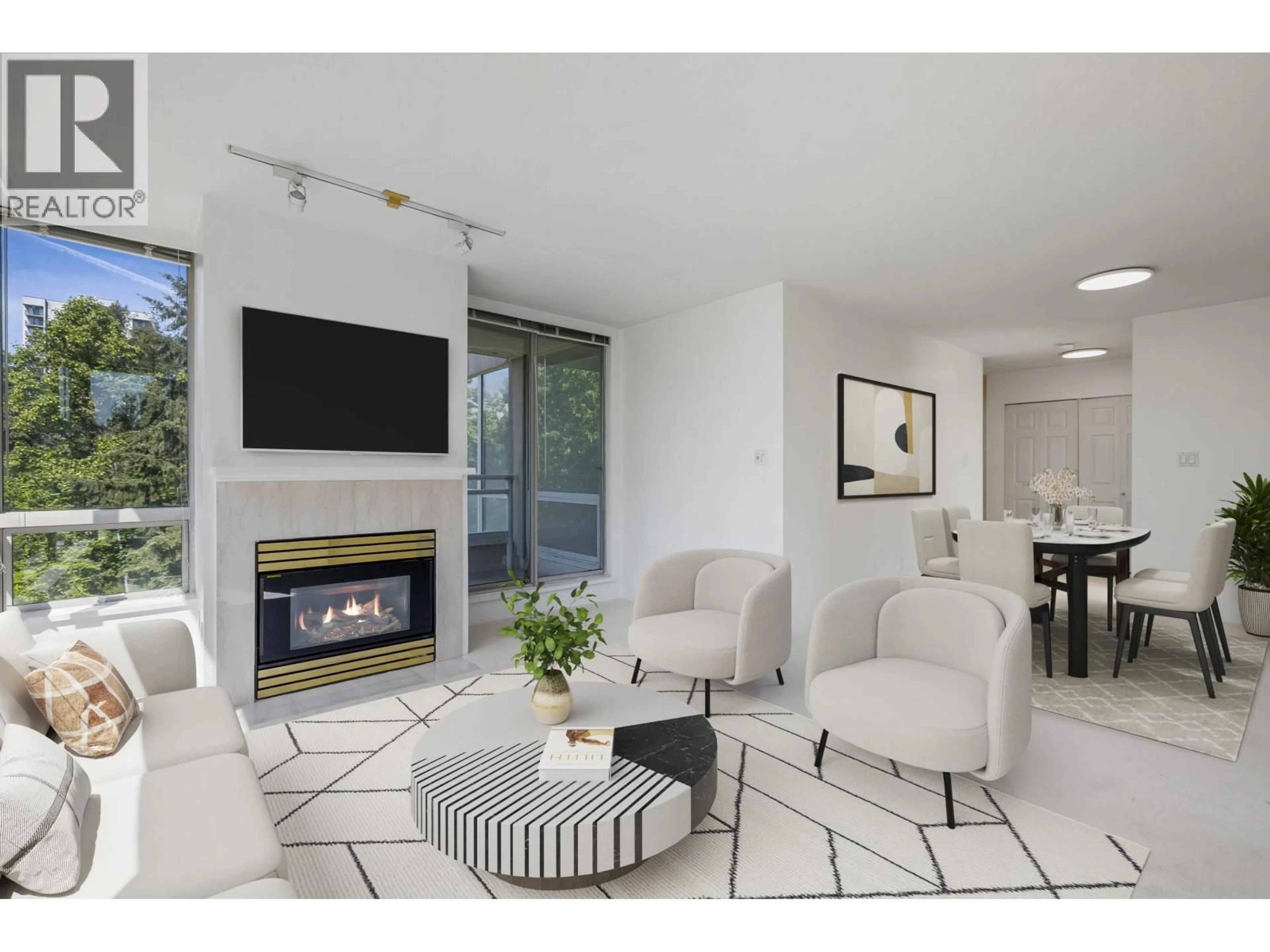 Living room with furniture, ceramic/tile floor for 402 - 9603 MANCHESTER DRIVE, Burnaby British Columbia V3N4Y7