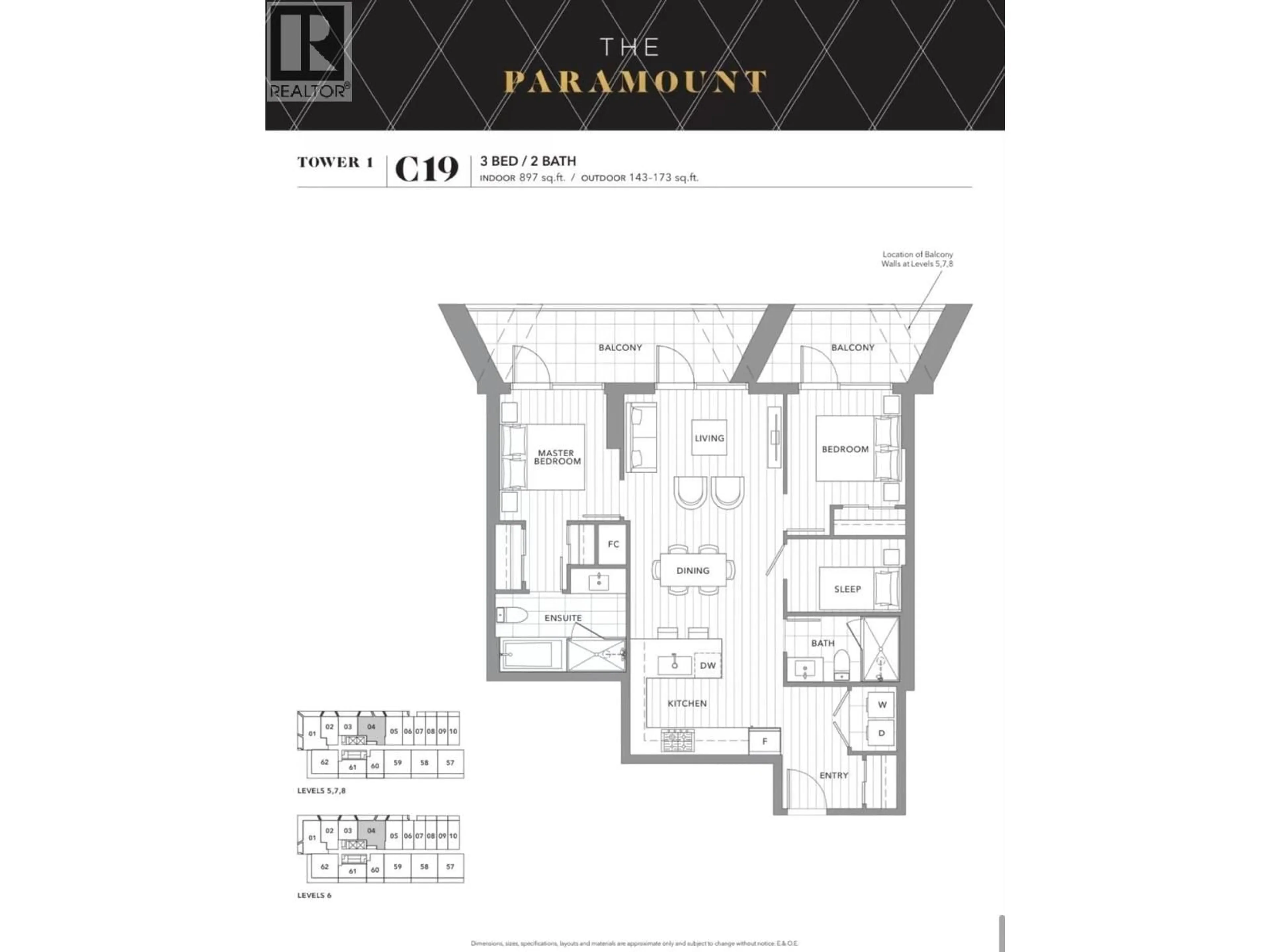 Floor plan for 704 - 6320 NO. 3 ROAD, Richmond British Columbia V6Y0L5