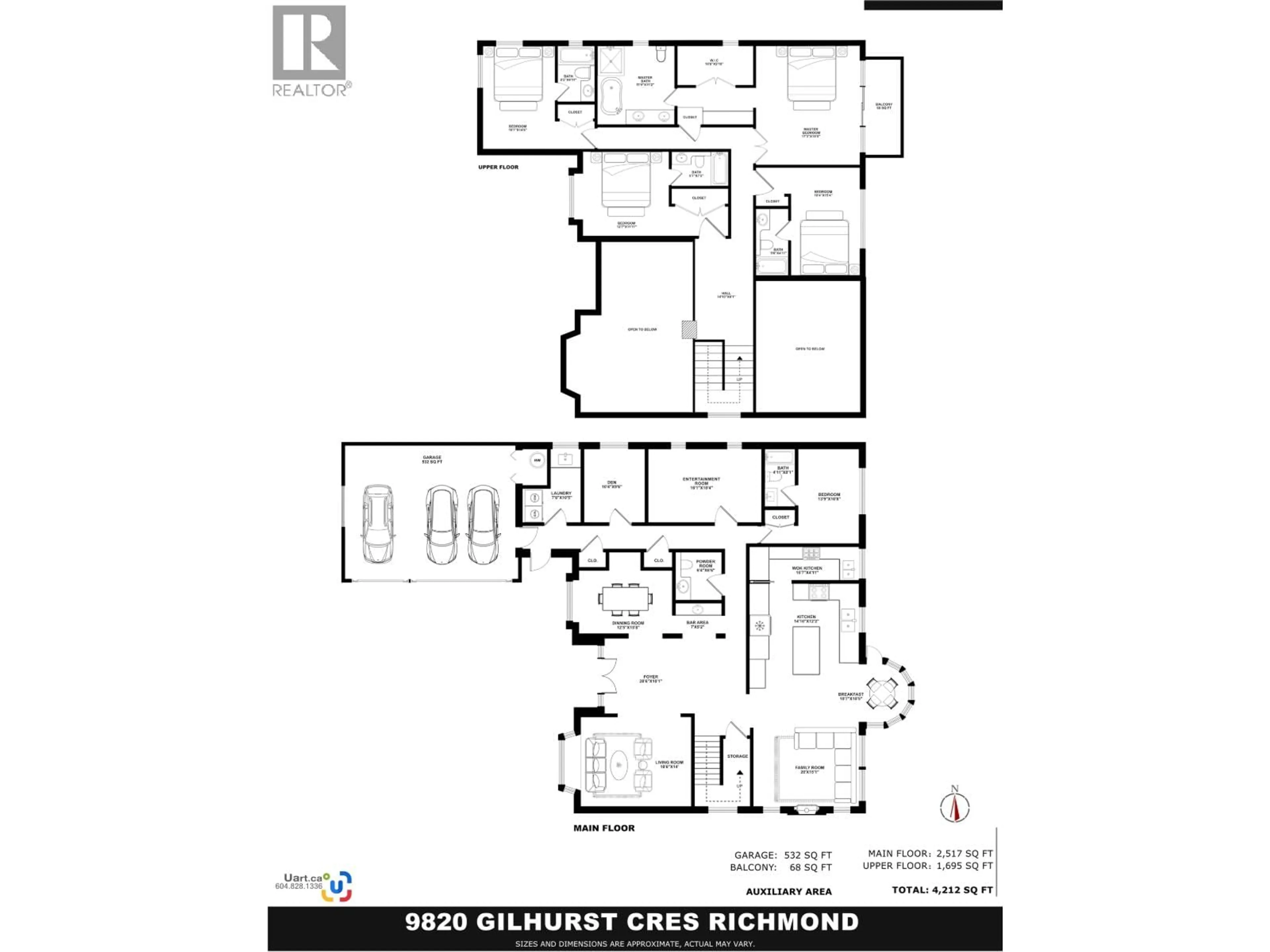 Floor plan for 9820 GILHURST CRESCENT, Richmond British Columbia V7A1P2