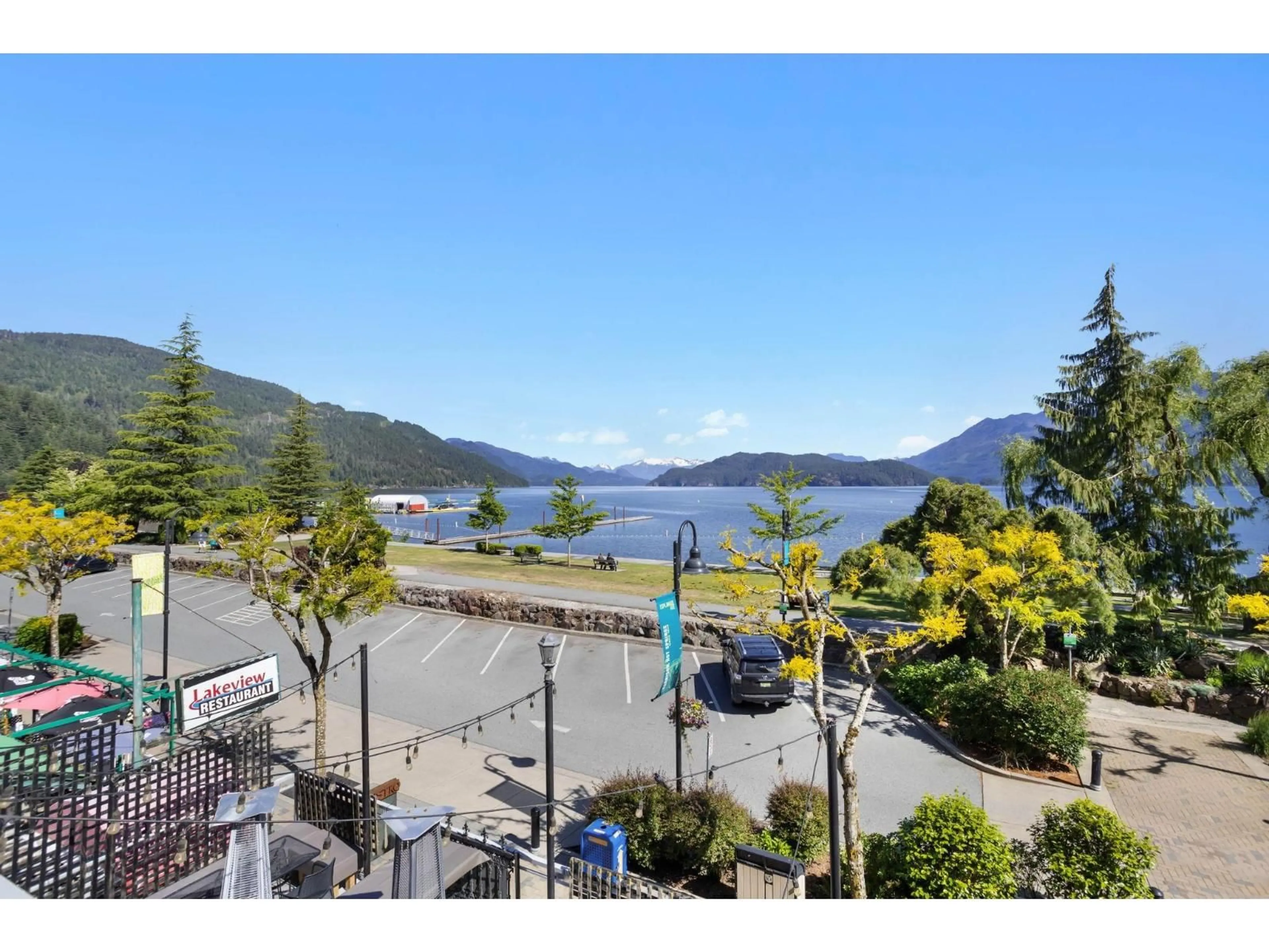 A pic from outside/outdoor area/front of a property/back of a property/a pic from drone, water/lake/river/ocean view for 212C - 160 ESPLANADE AVENUE, Harrison Hot Springs British Columbia V0M1K0