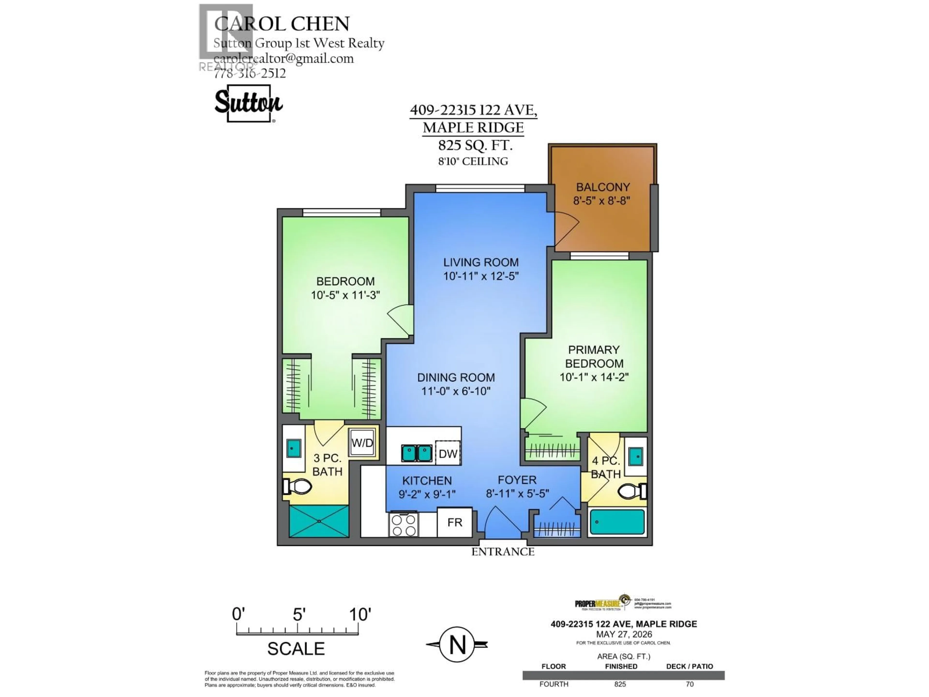 Floor plan for 409 - 22315 122 AVENUE, Maple Ridge British Columbia V2X4K7