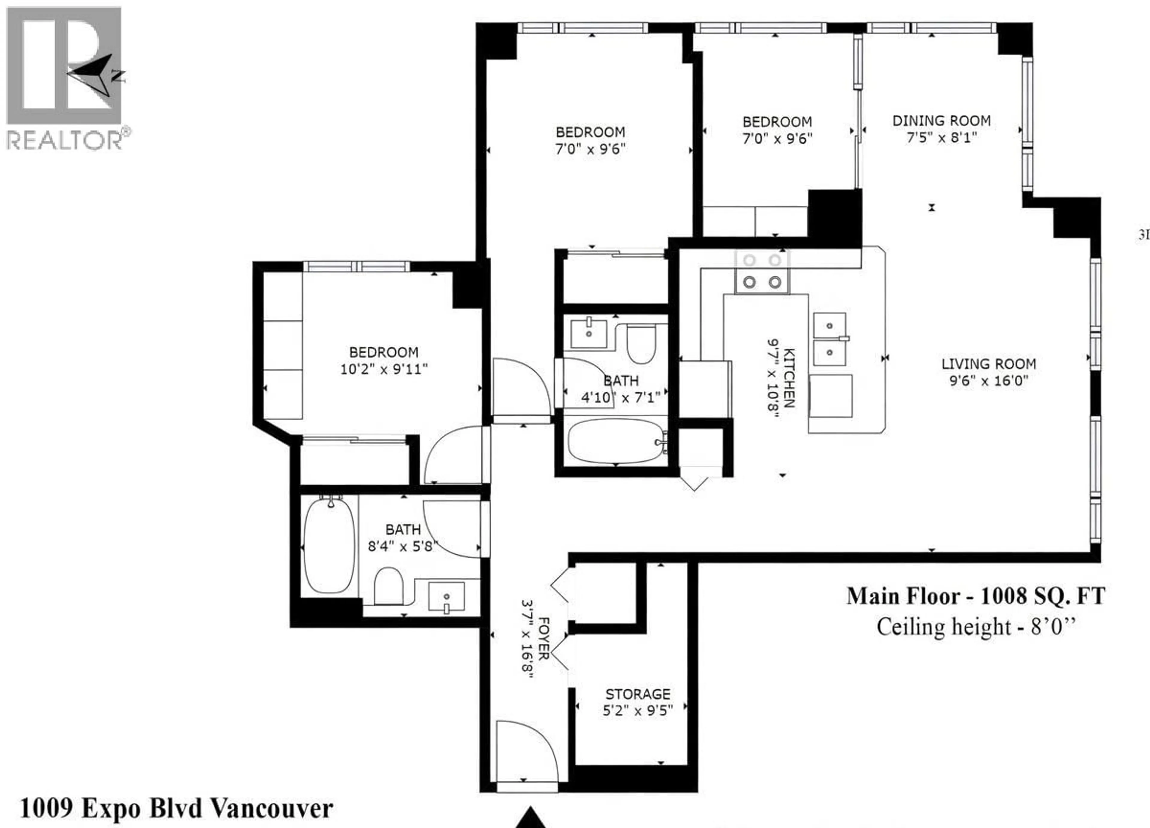 Floor plan for 1207 - 1009 EXPO BOULEVARD, Vancouver British Columbia V6Z2V9