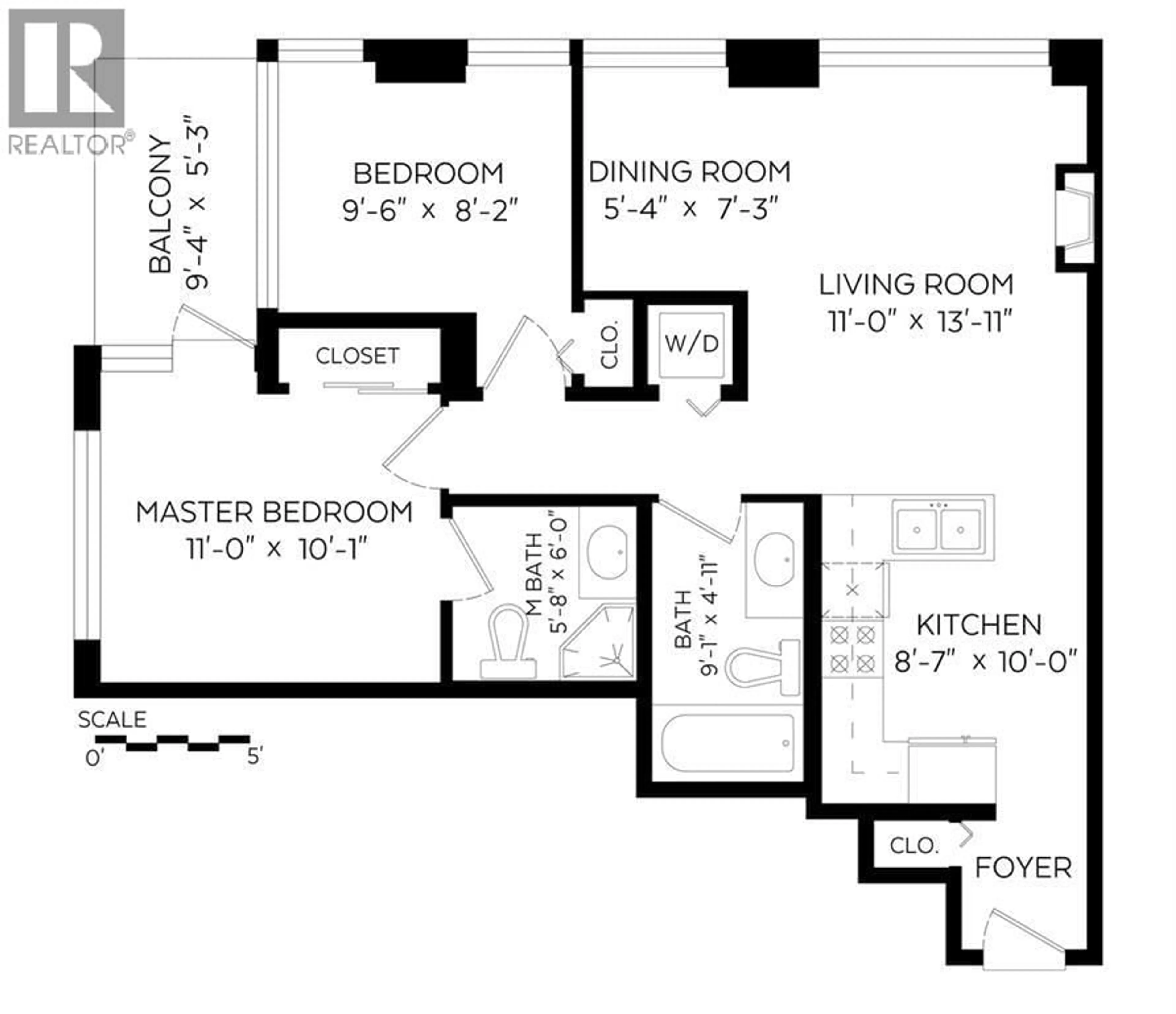 Floor plan for 906 - 822 SEYMOUR STREET, Vancouver British Columbia V6B1L7