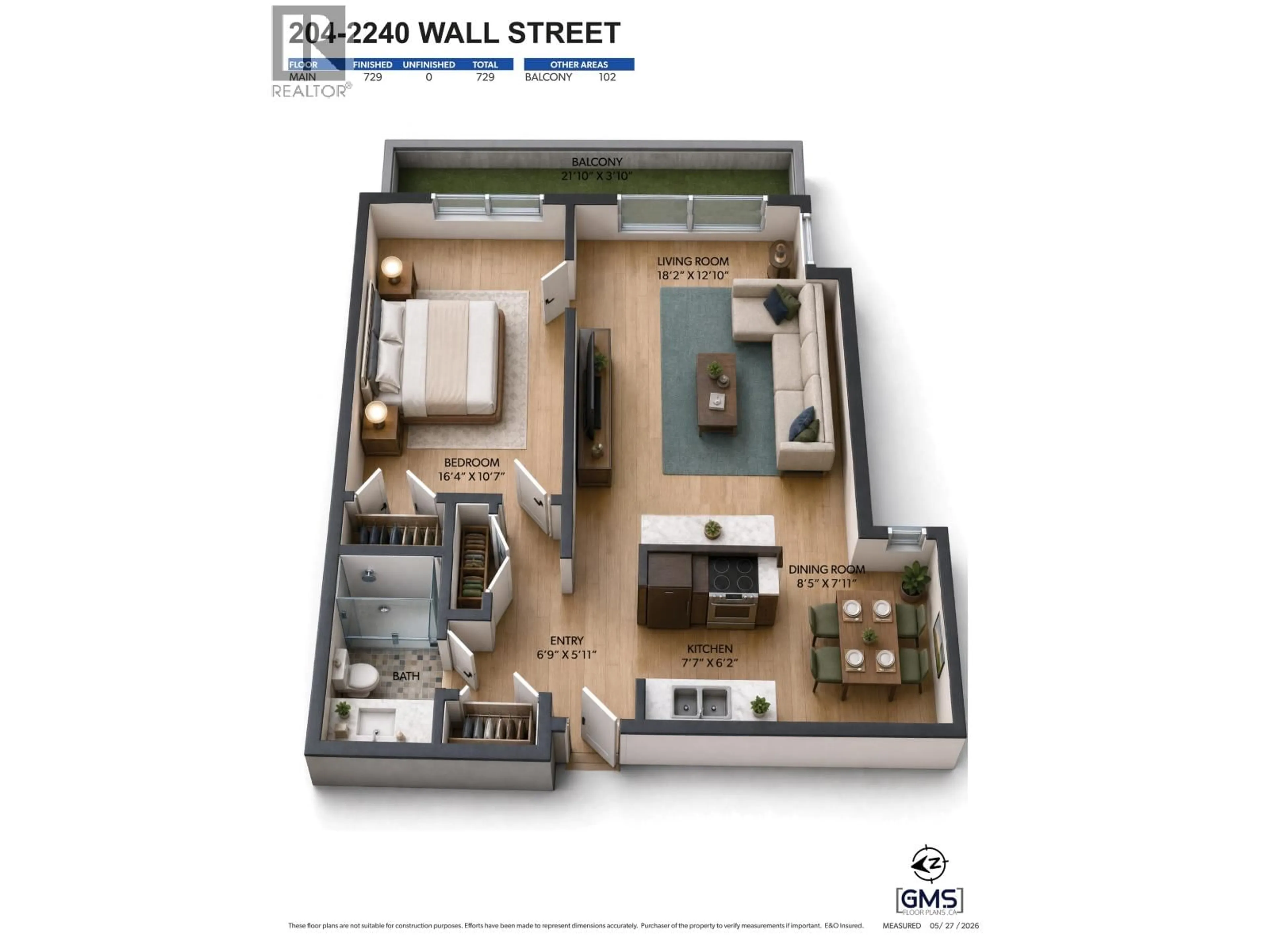 Floor plan for 204 - 2240 WALL STREET, Vancouver British Columbia V5L1B6