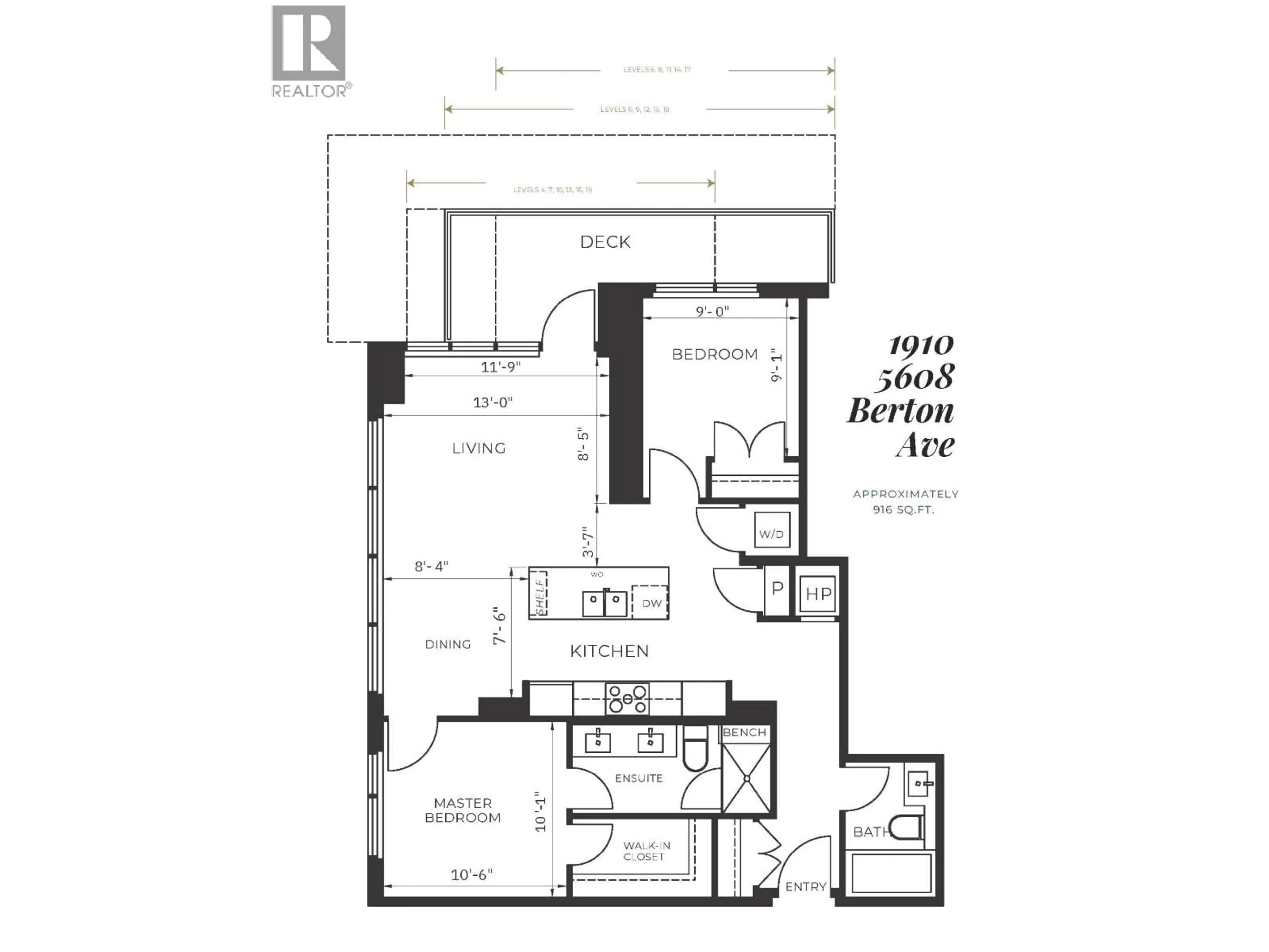 Floor plan for 1910 - 5608 BERTON AVENUE, Vancouver British Columbia V6S0M6