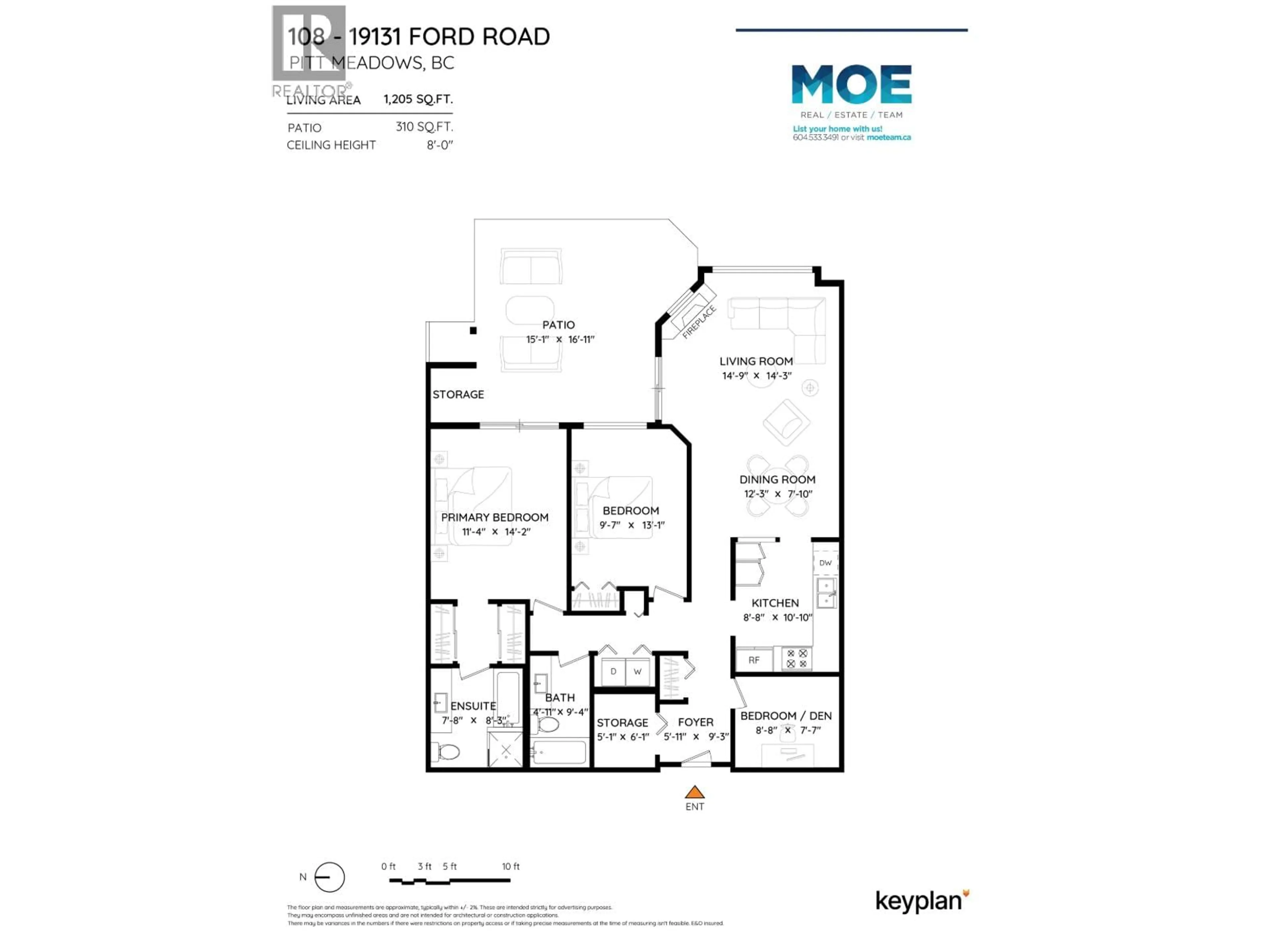 Floor plan for 108 - 19131 FORD ROAD, Pitt Meadows British Columbia V3Y2R5