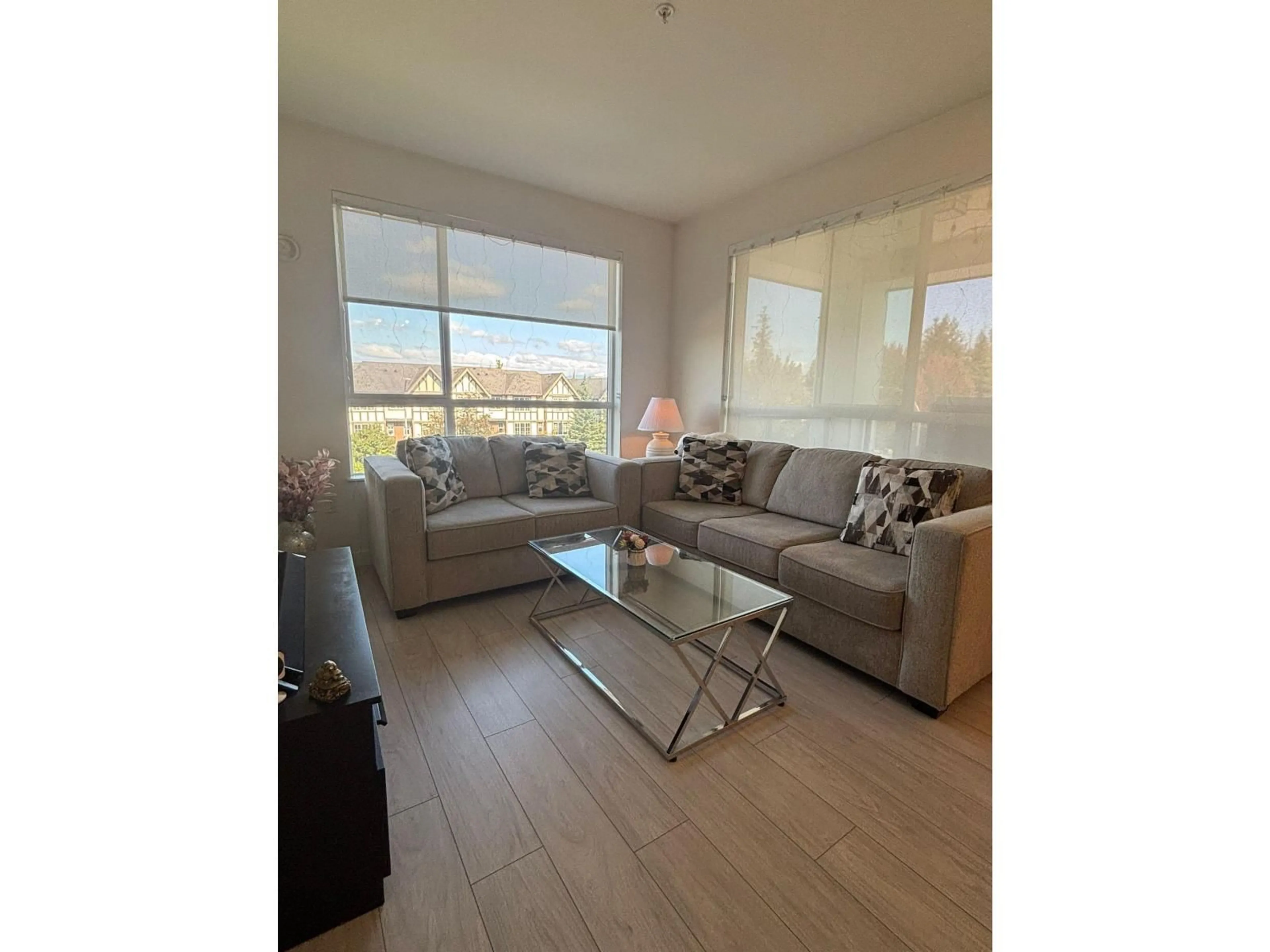 Living room with furniture, wood/laminate floor for B316 - 20834 80 AVENUE, Langley British Columbia V2Y3M6