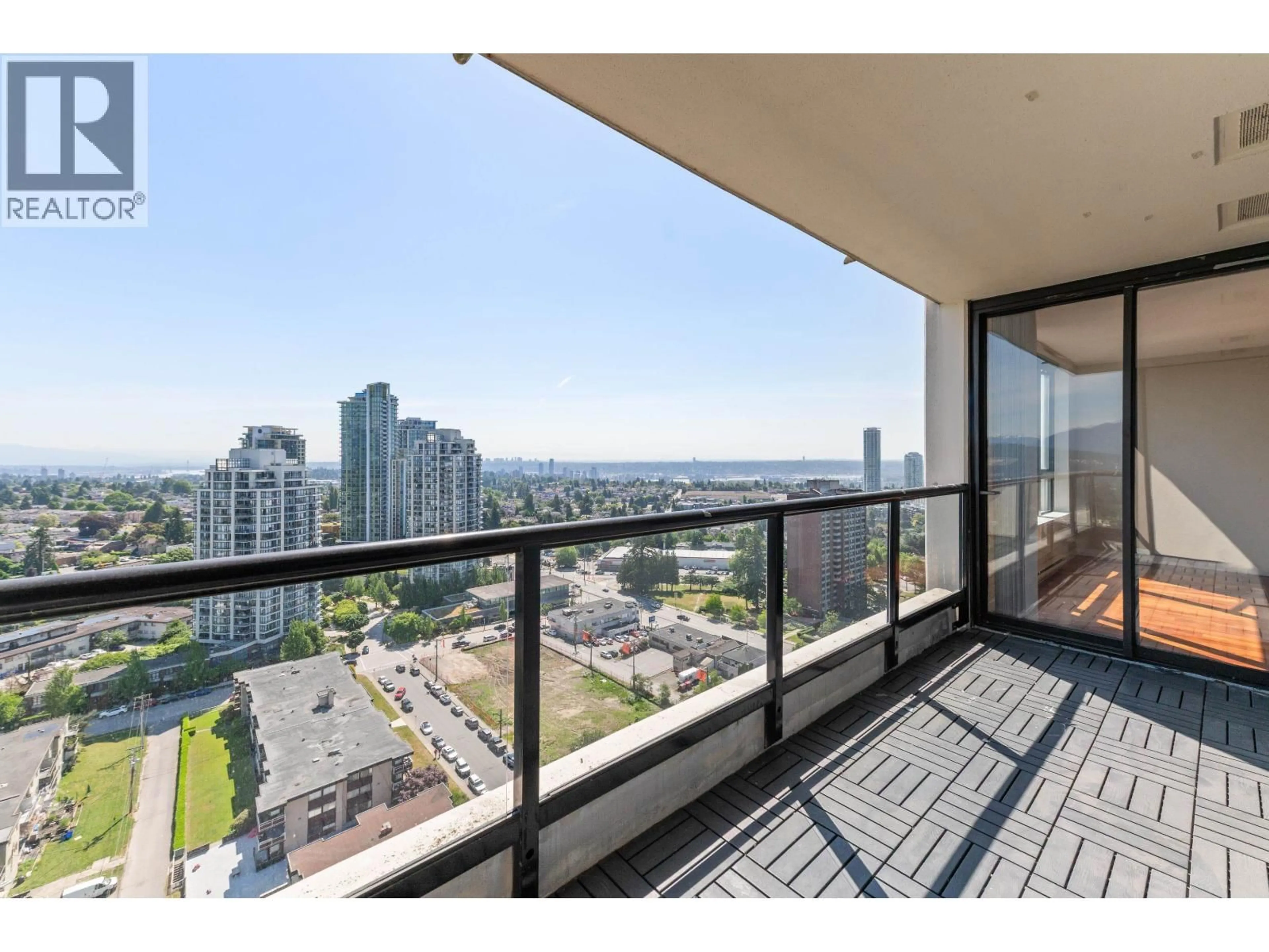 Balcony in the apartment, city buildings view from balcony for 2403 - 7063 HALL AVENUE, Burnaby British Columbia V5E0A5