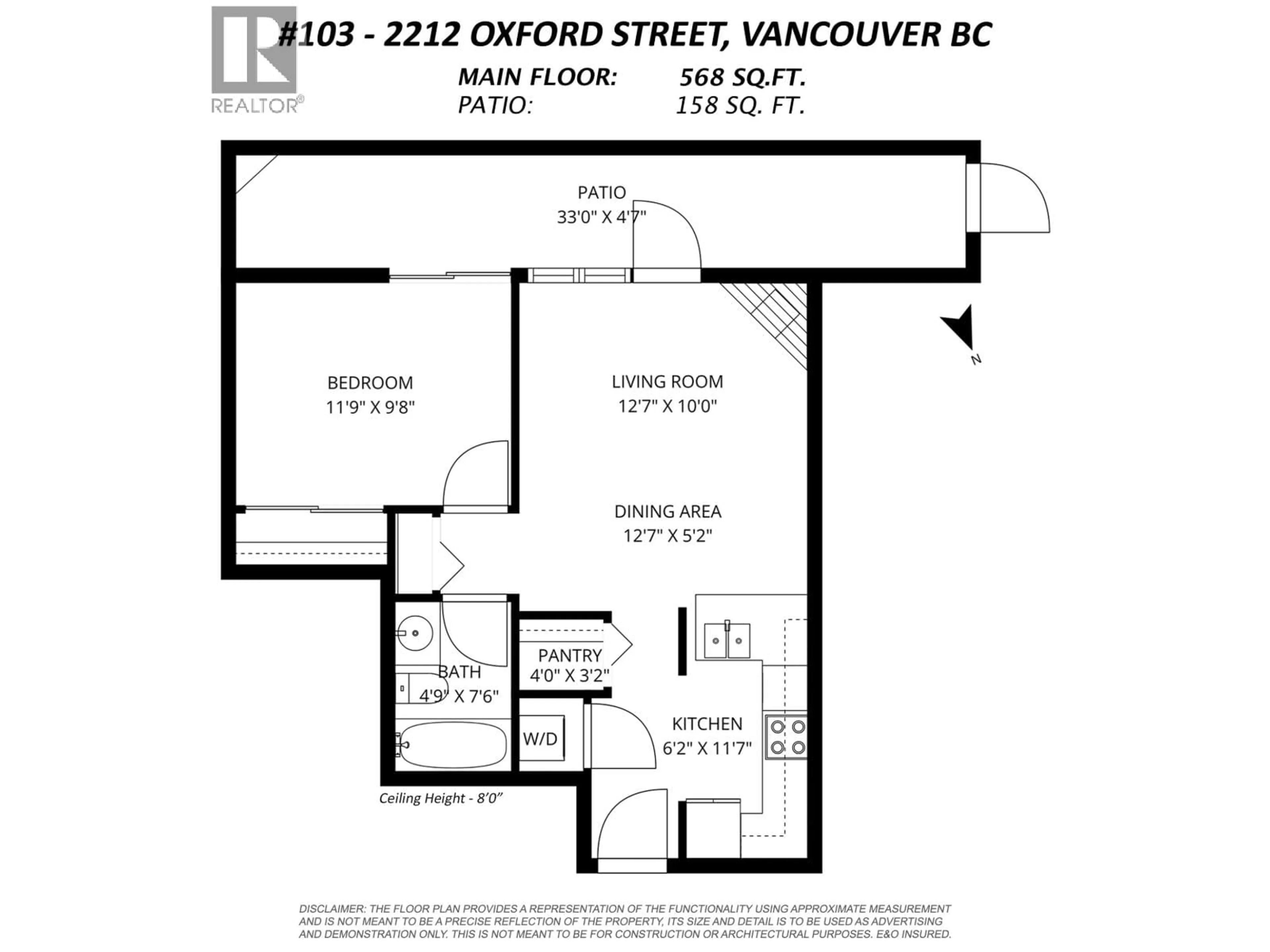 Floor plan for 103 - 2212 OXFORD STREET, Vancouver British Columbia V5L1G1