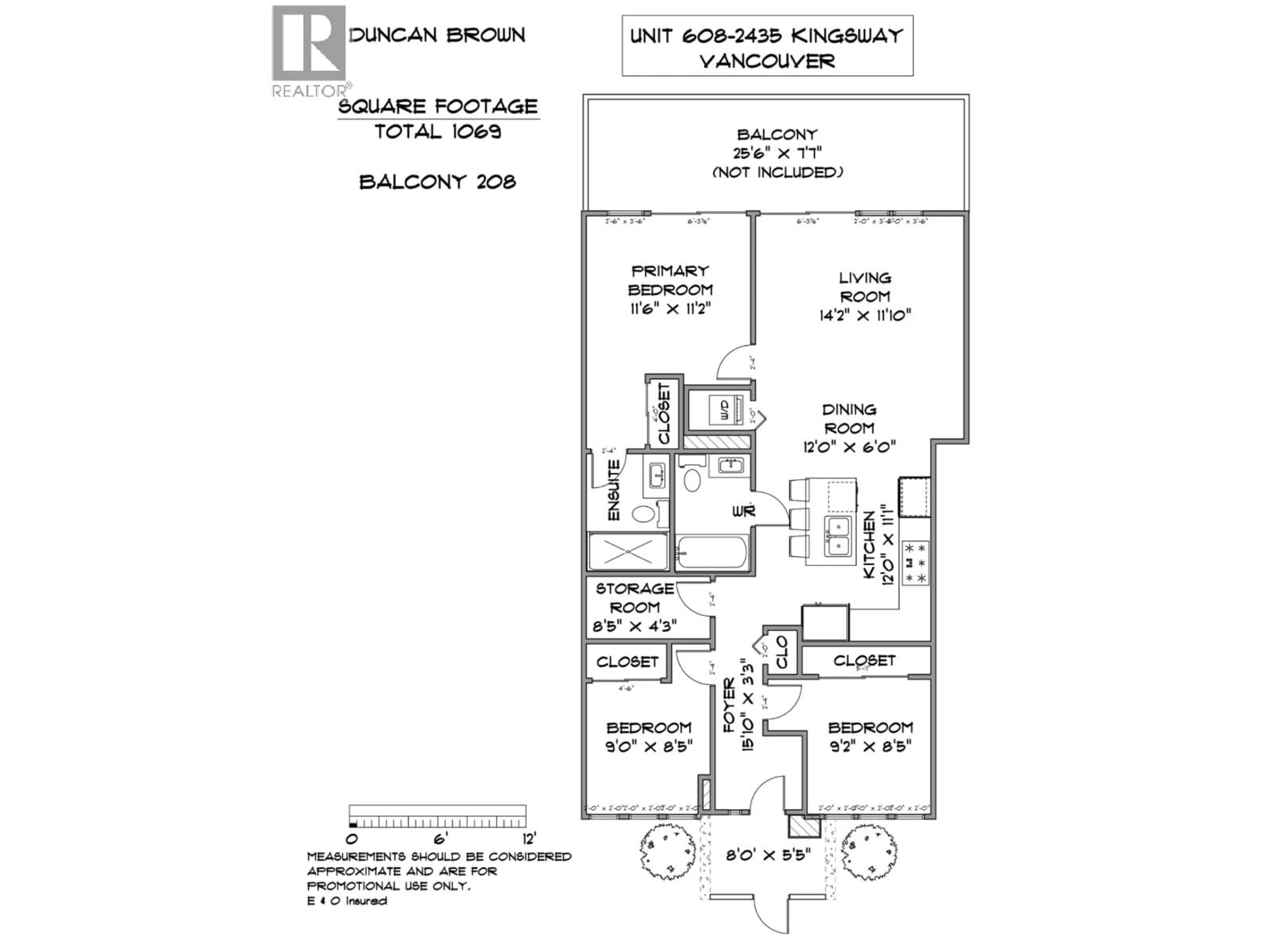 Floor plan for 608 - 2435 KINGSWAY, Vancouver British Columbia V5R5G8