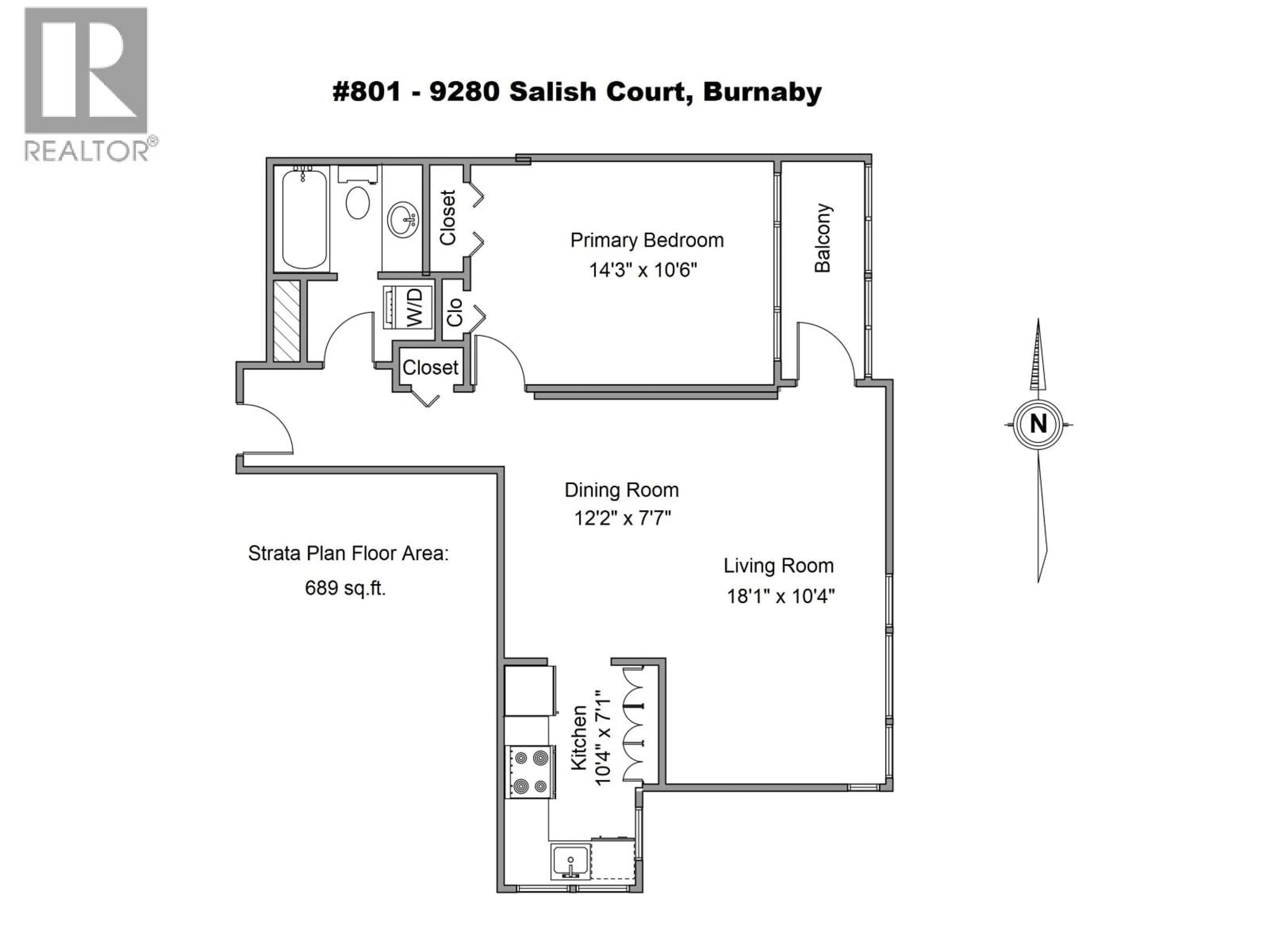 Floor plan for 801 - 9280 SALISH COURT, Burnaby British Columbia V3J7J8