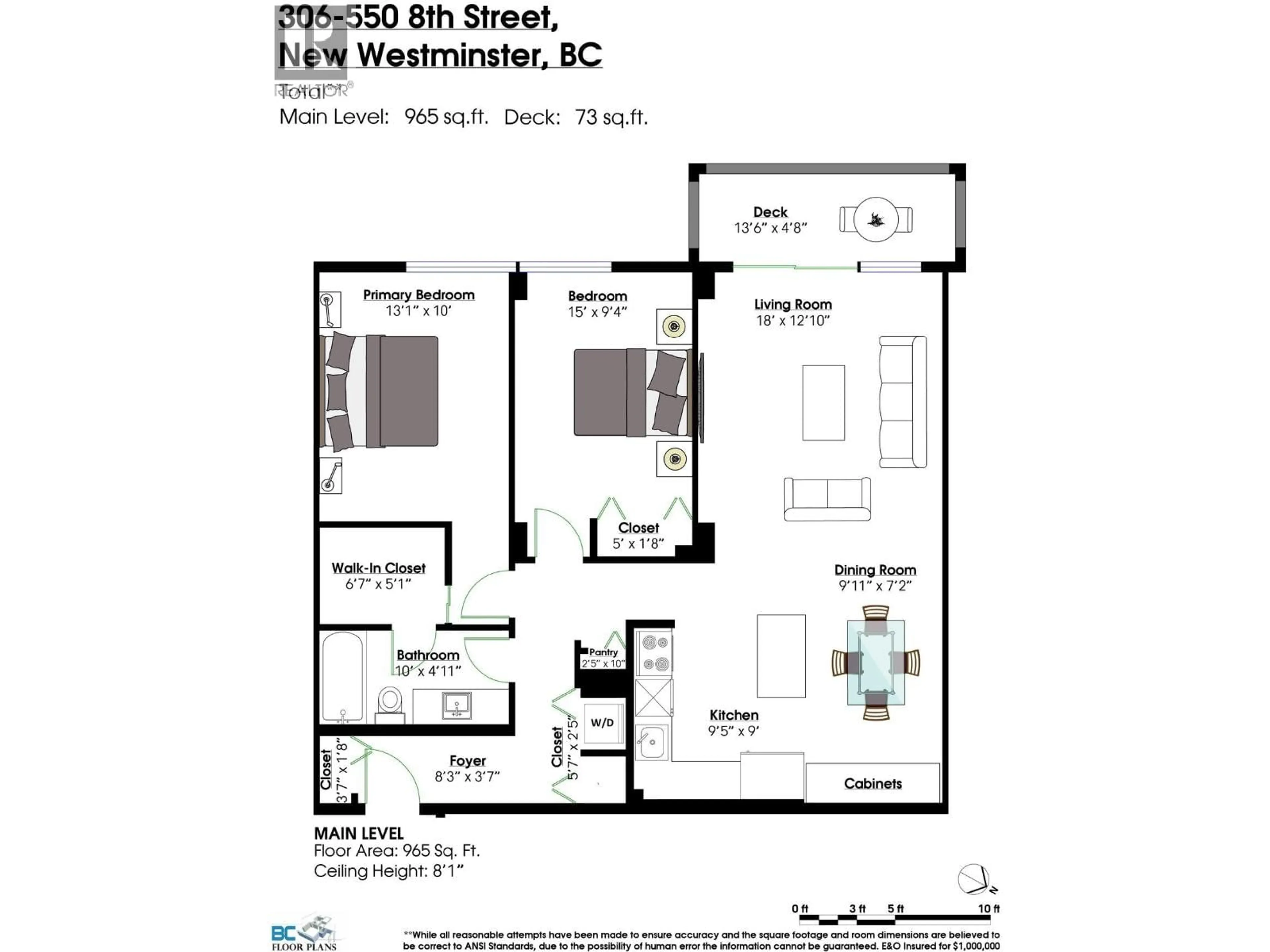 Floor plan for 306 - 550 EIGHTH STREET, New Westminster British Columbia V3M3R9