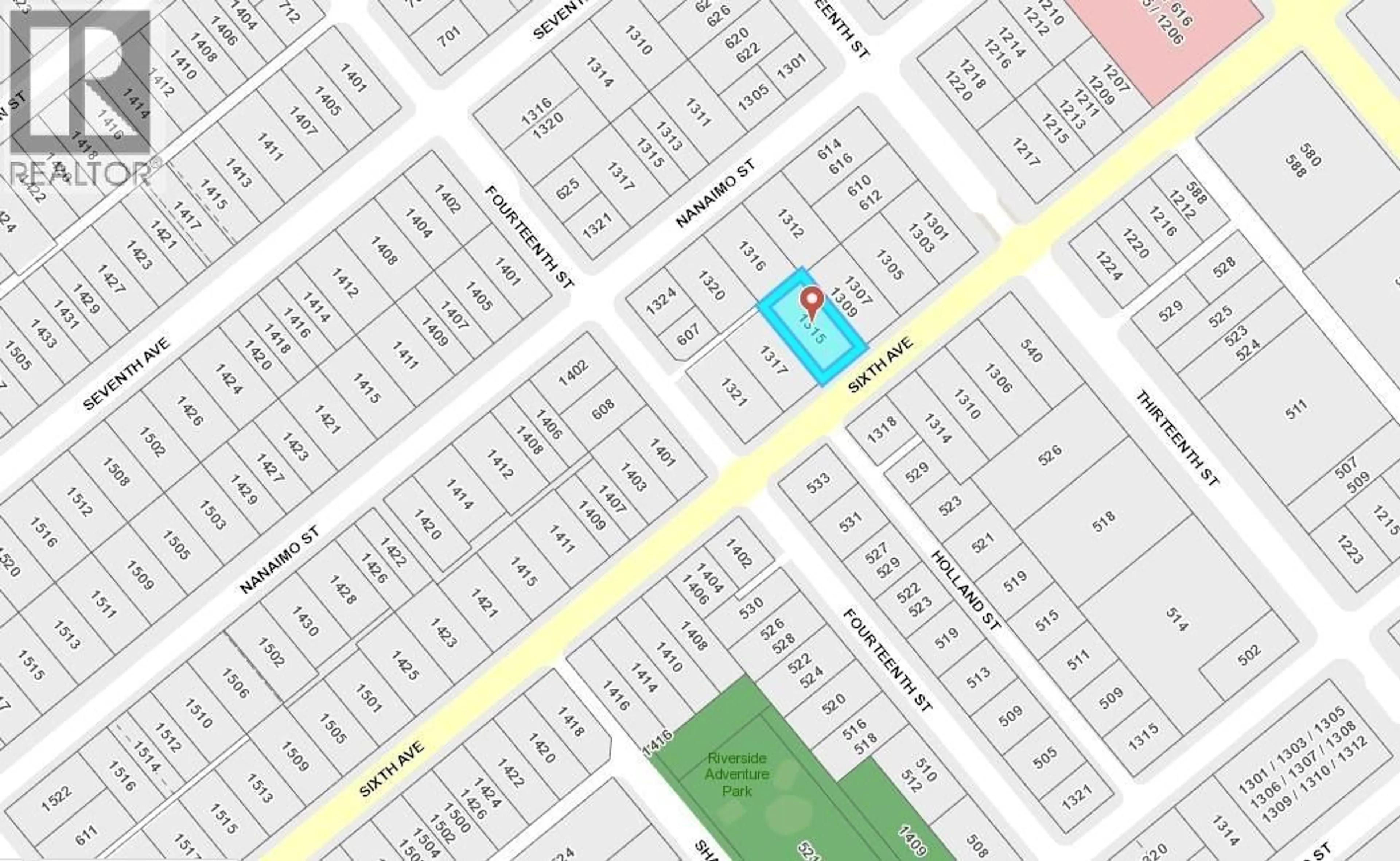 Picture of a map for 1315 SIXTH AVENUE, New Westminster British Columbia V3M2C3
