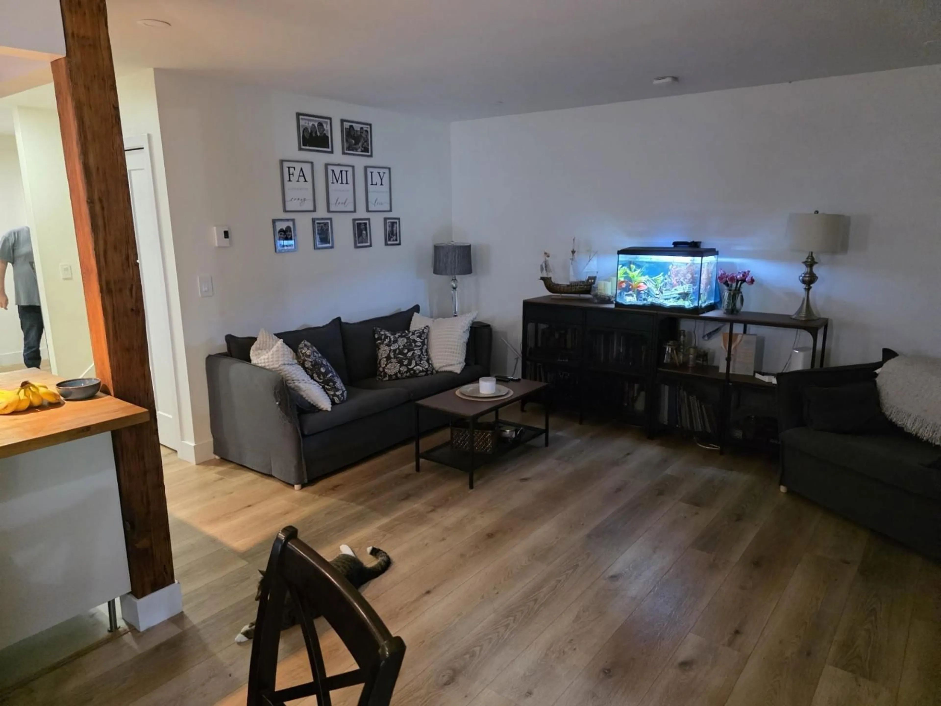 Living room with furniture, wood/laminate floor for 8542 MCCUTCHEON AVENUE, Chilliwack British Columbia V2P7K7