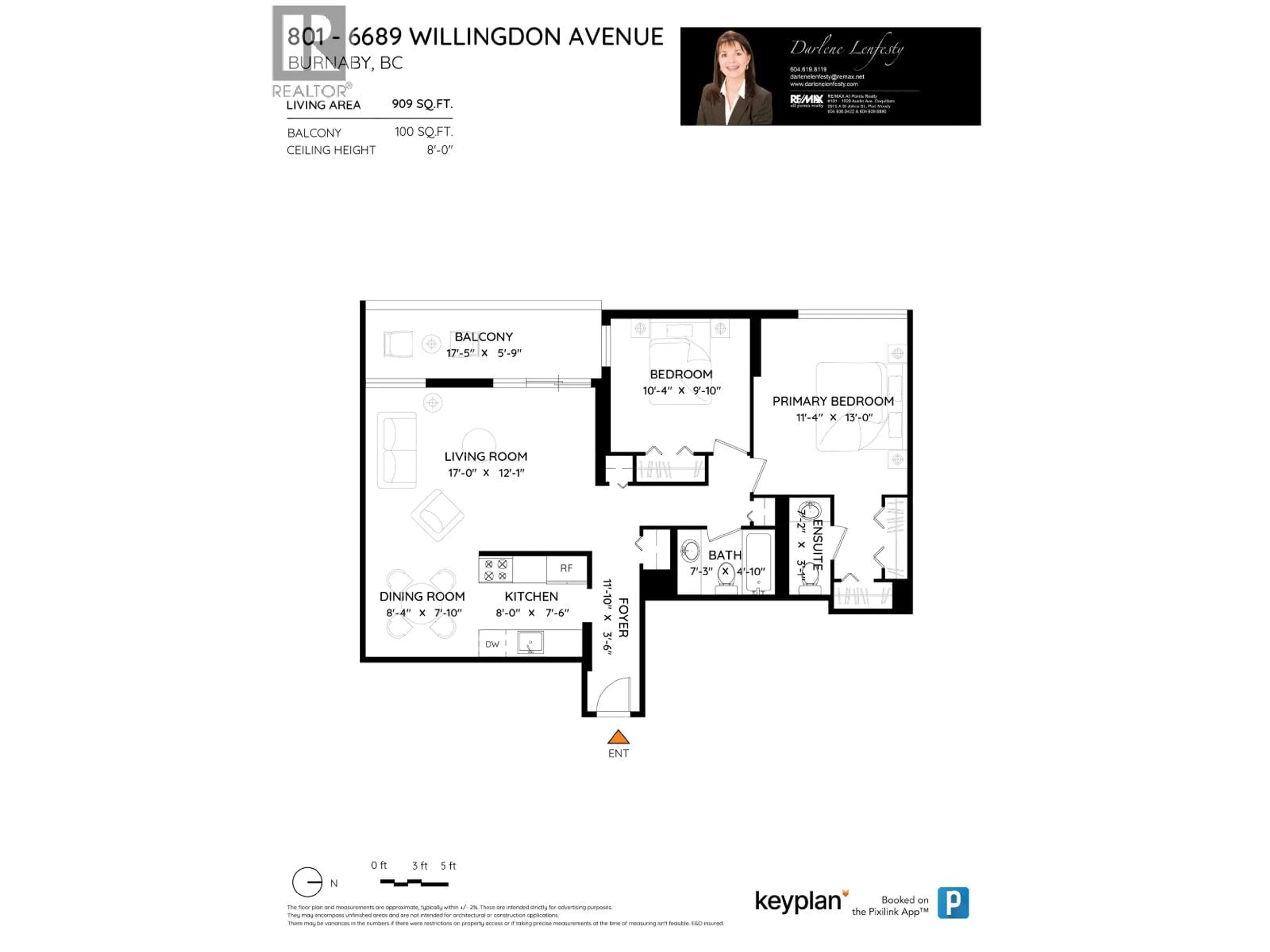 Floor plan for 801 - 6689 WILLINGDON AVENUE, Burnaby British Columbia V5H3Y8