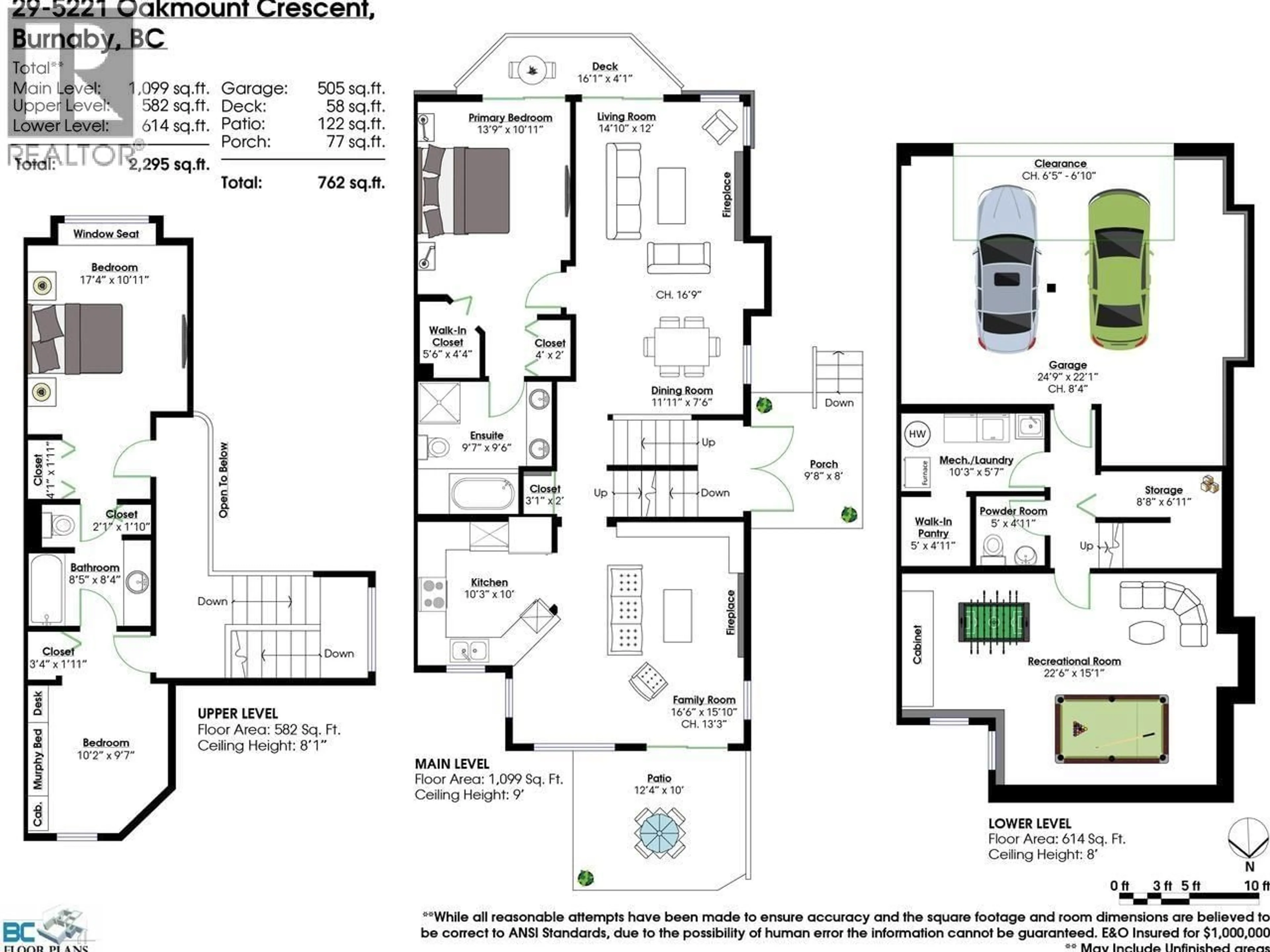 Floor plan for 29 - 5221 OAKMOUNT CRESCENT, Burnaby British Columbia V5H4R4