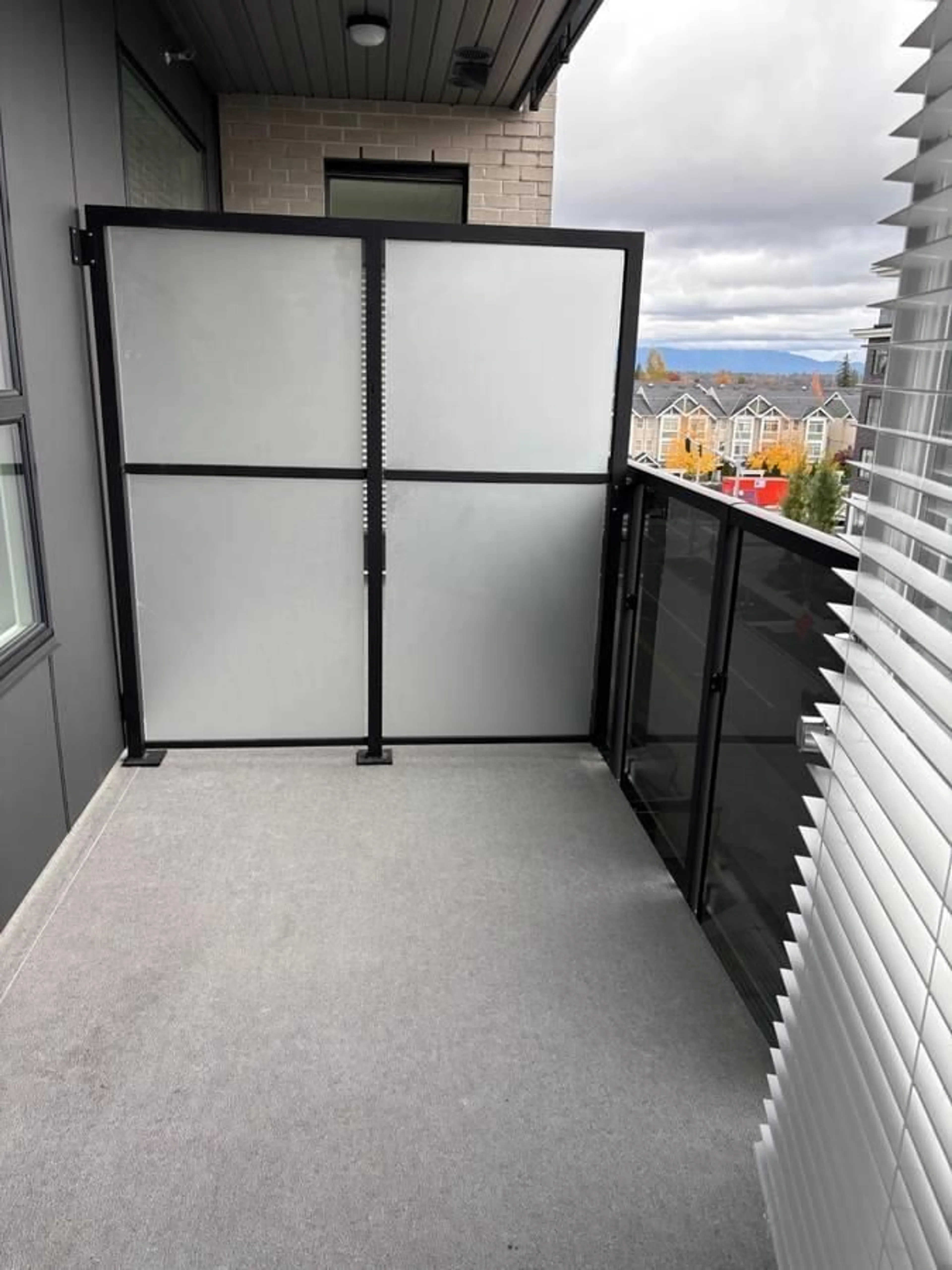 Balcony in the apartment, city buildings view from balcony for 505 - 8509 158 STREET, Surrey British Columbia V4N6Y6