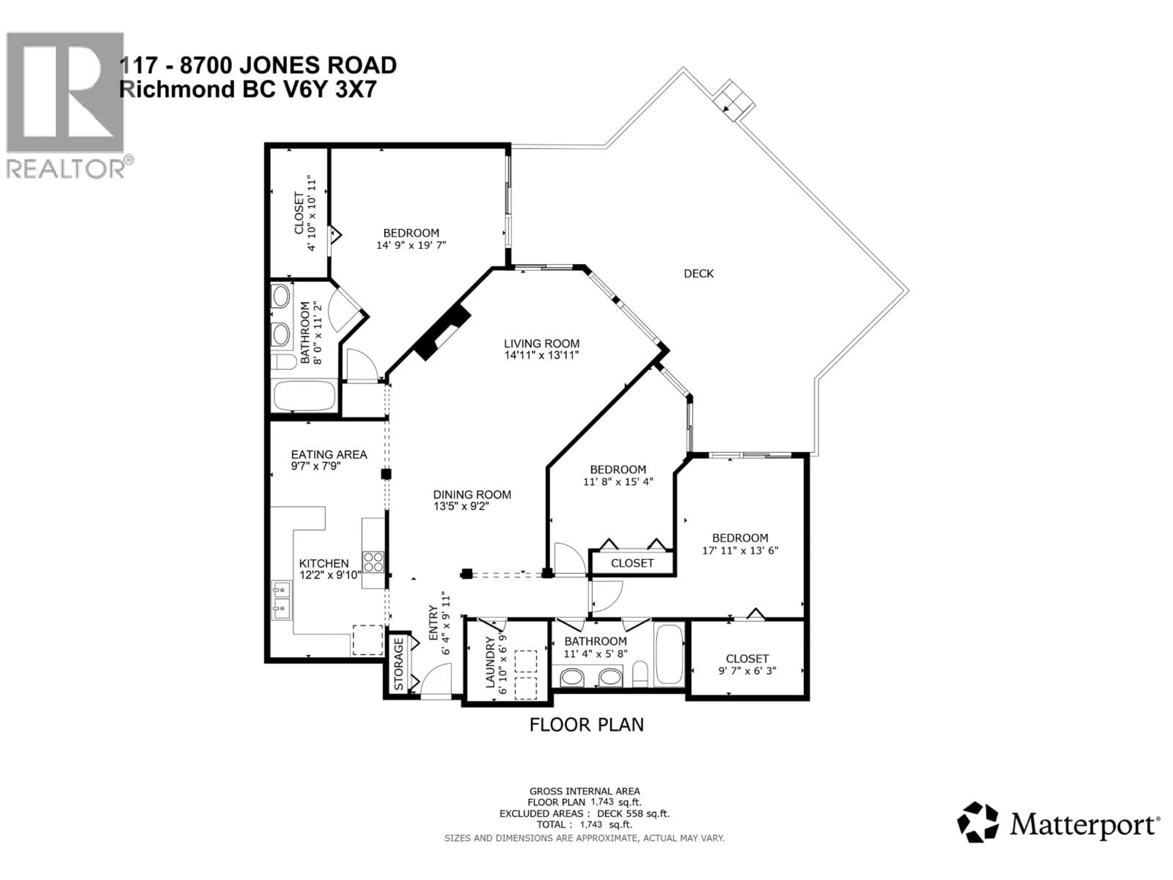 Floor plan for 117 - 8700 JONES ROAD, Richmond British Columbia V6Y3X7