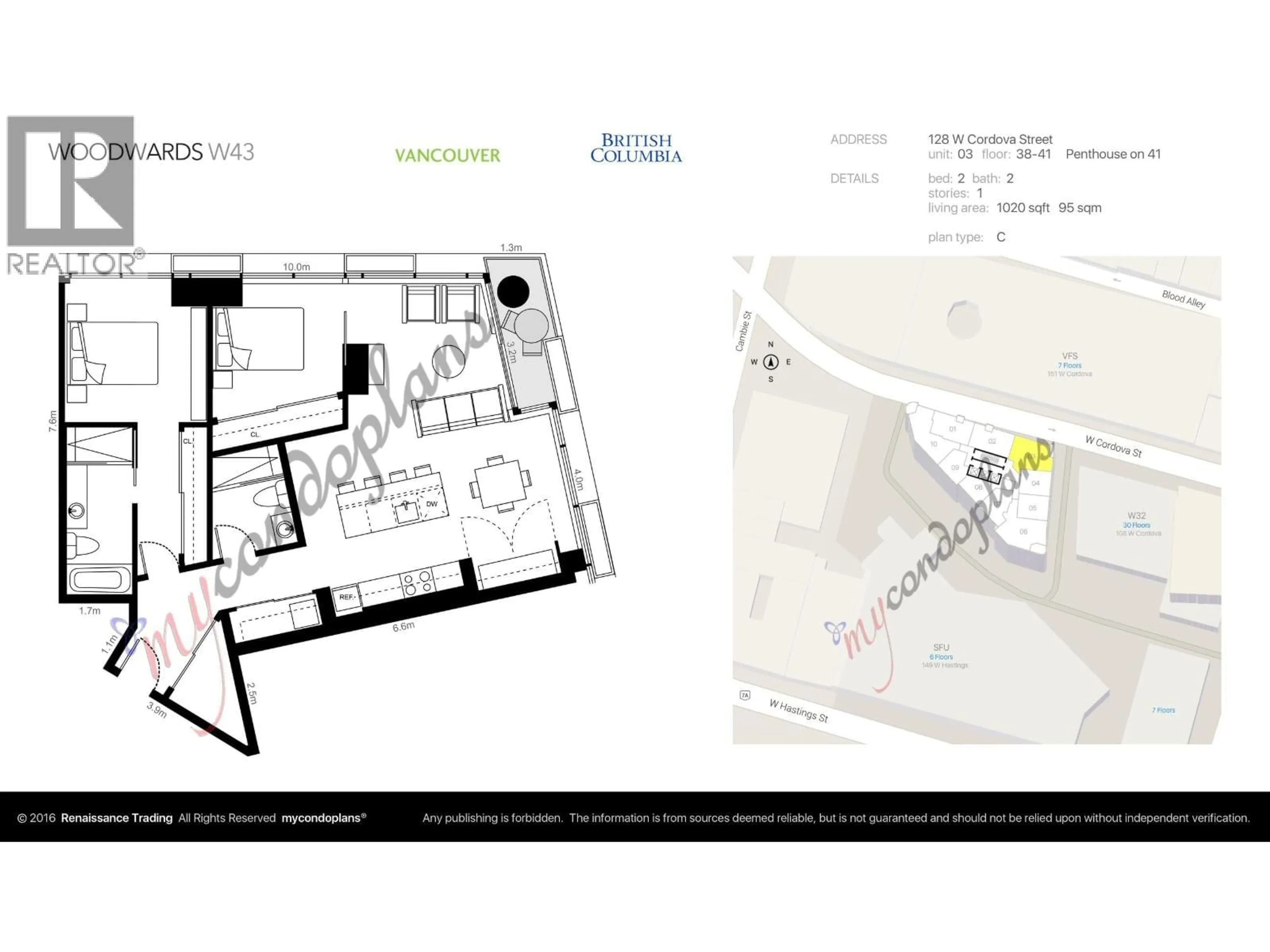 Floor plan for 4003 - 128 CORDOVA STREET, Vancouver British Columbia V6B0E6