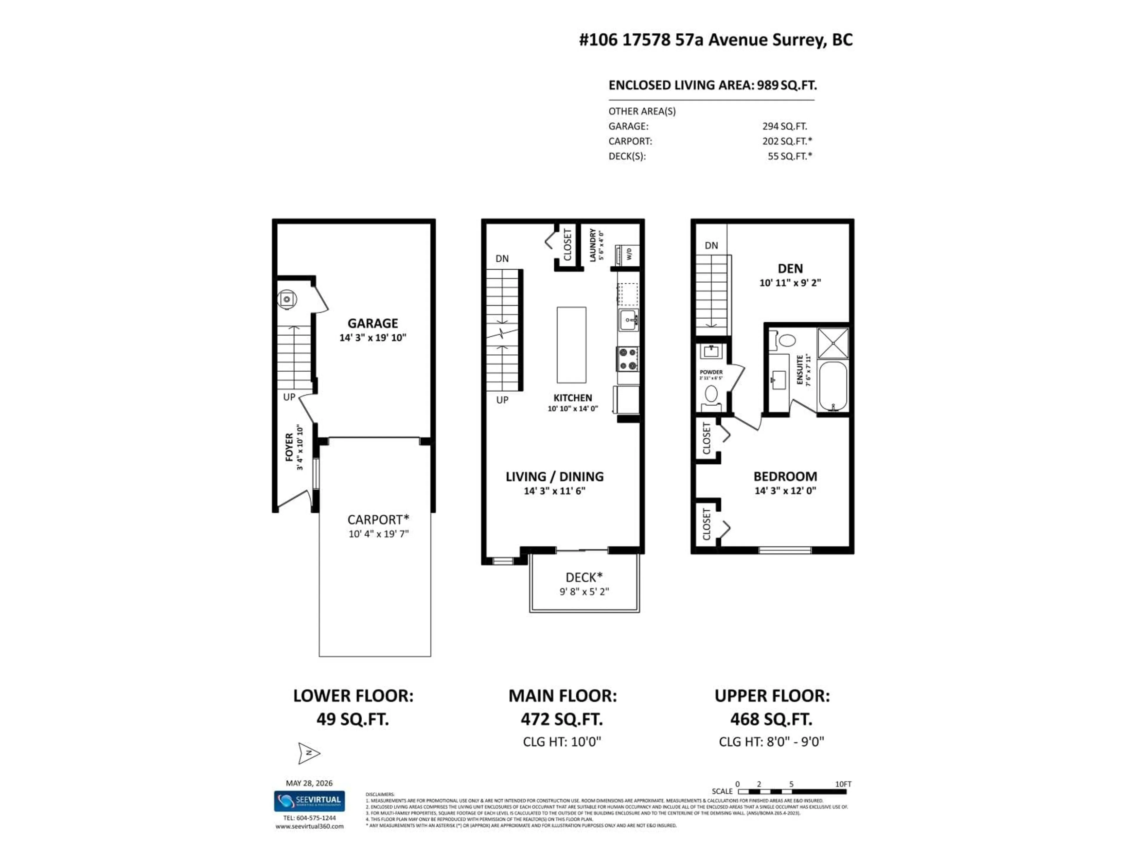Floor plan for 106 - 17578 57A AVENUE, Surrey British Columbia V3S7V2
