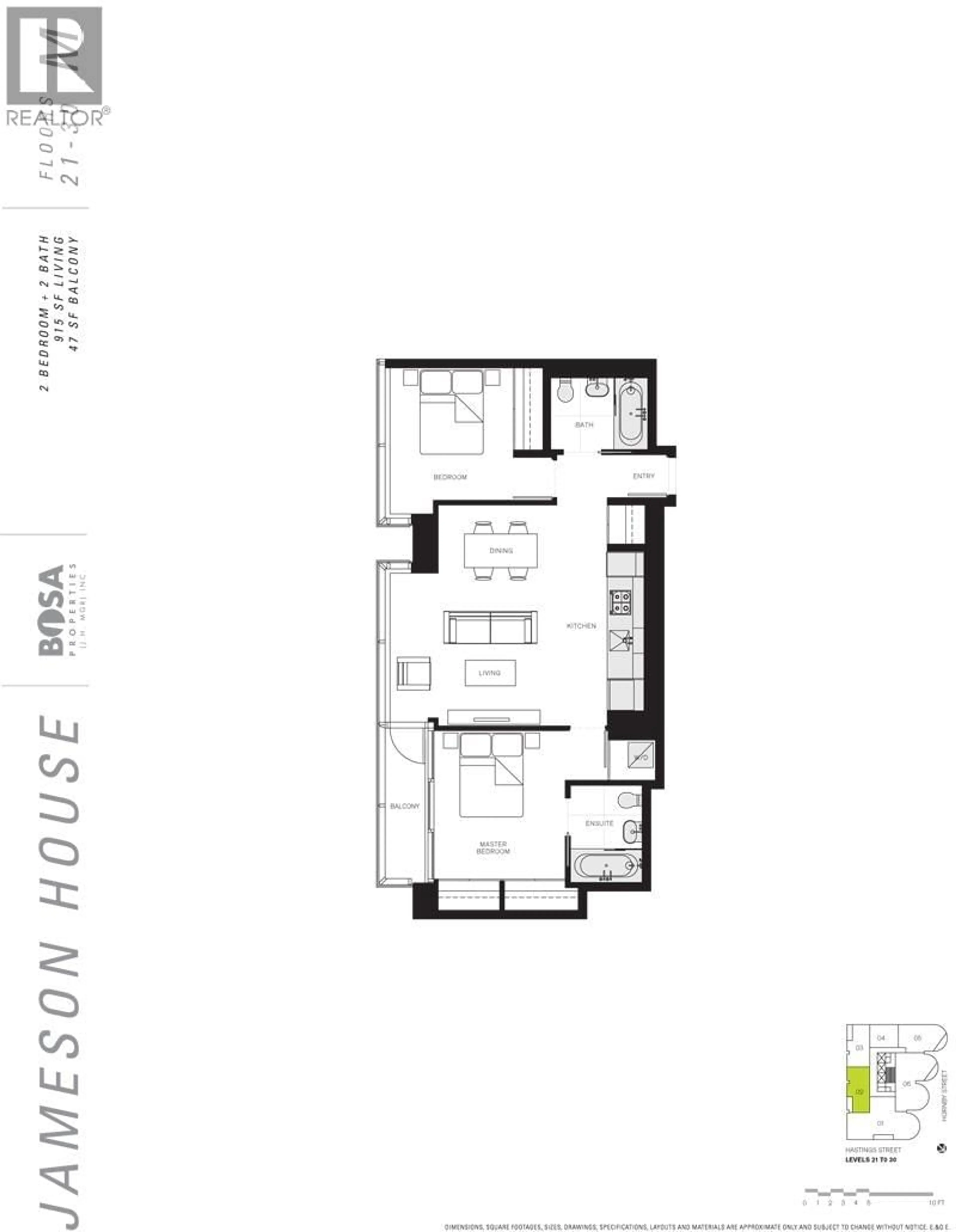Floor plan for 2902 - 838 HASTINGS STREET, Vancouver British Columbia V6C0A6