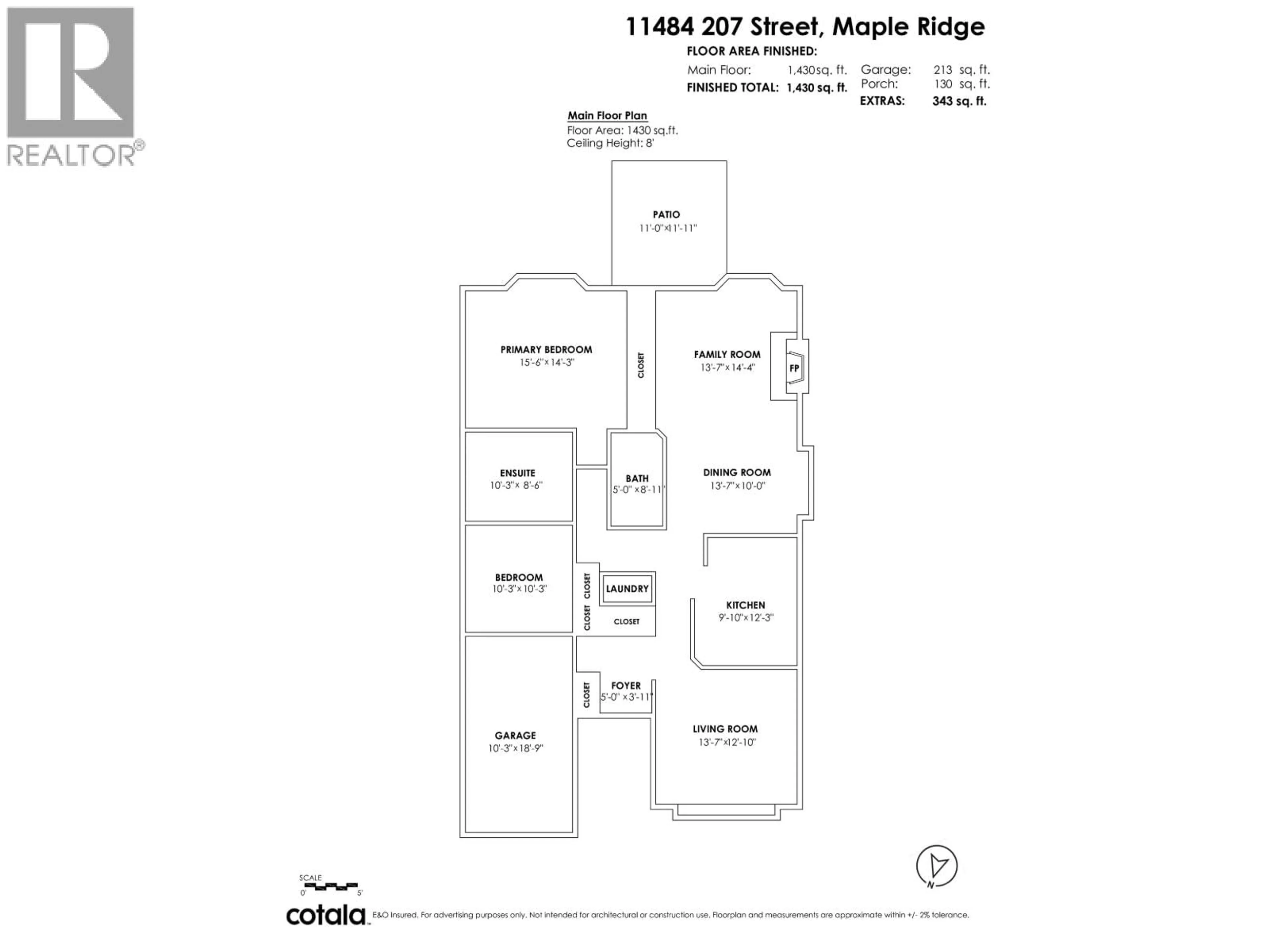 Floor plan for 11484 207 STREET, Maple Ridge British Columbia V2X1X1