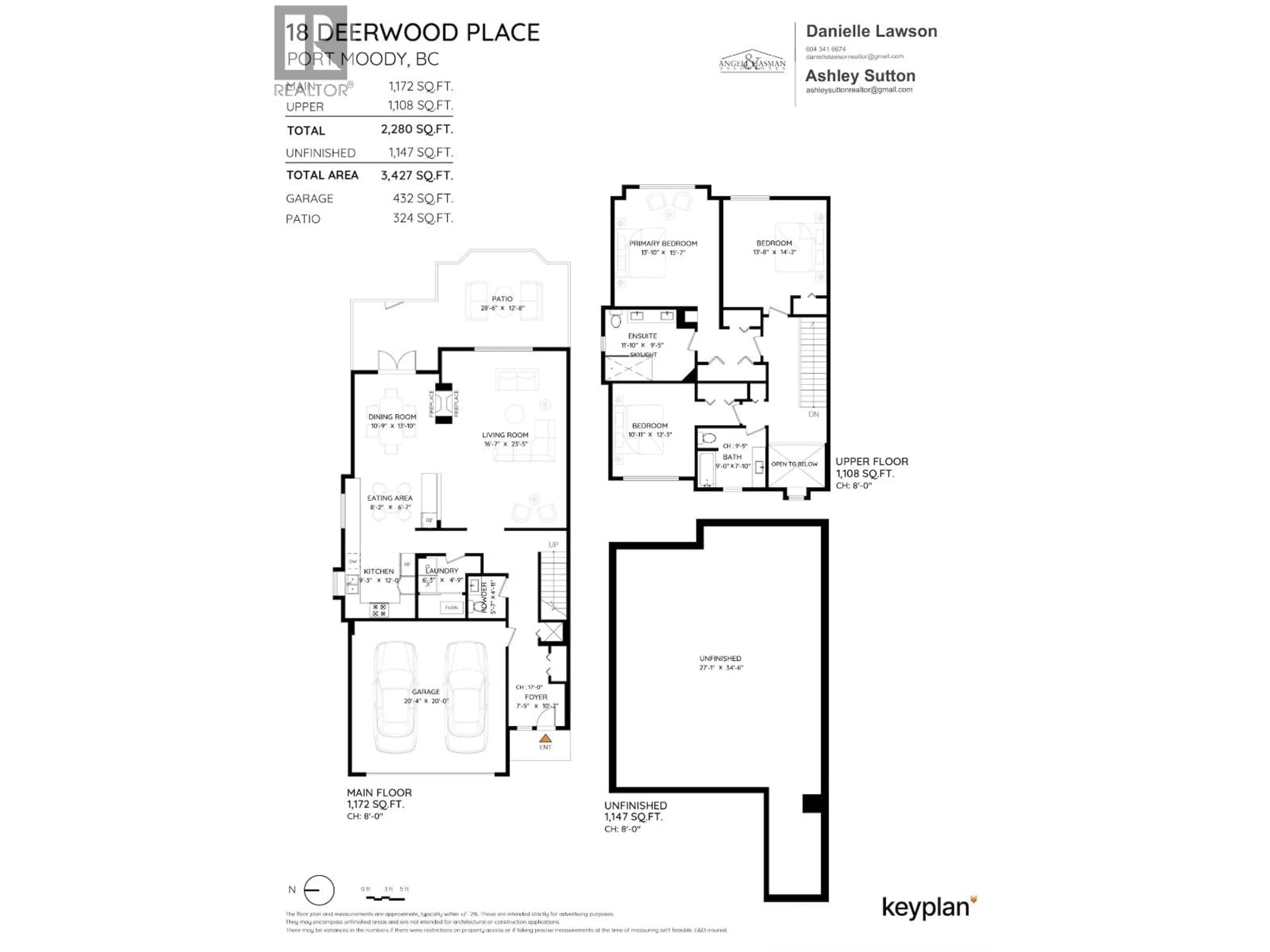 Floor plan for 18 DEERWOOD PLACE, Port Moody British Columbia V3H4X7