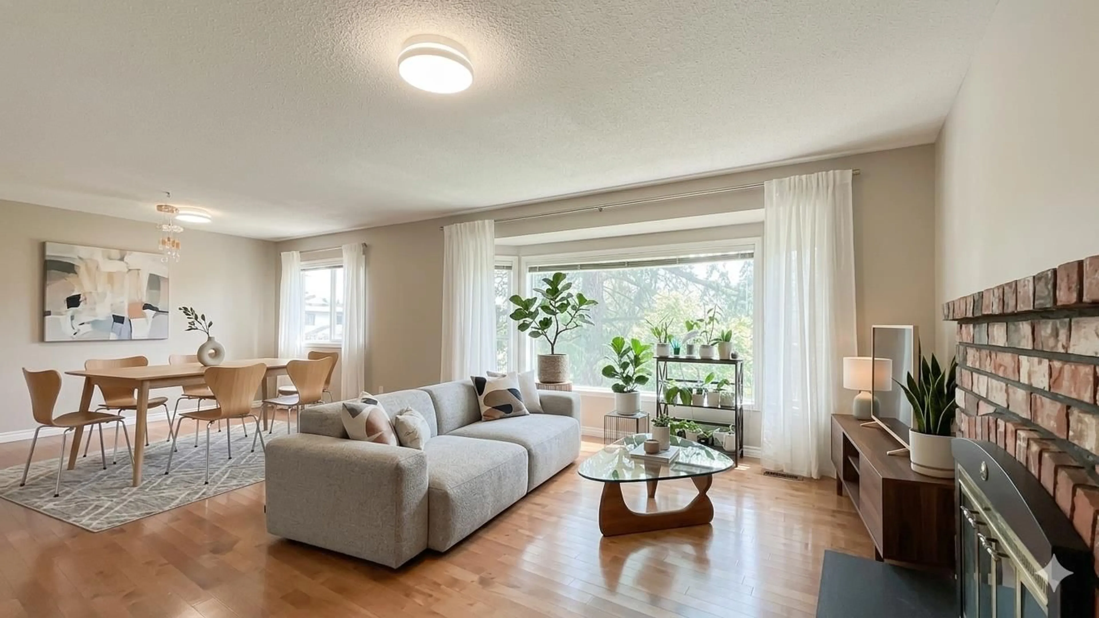 Living room with furniture, wood/laminate floor for 9392 139 STREET, Surrey British Columbia V3V7K9