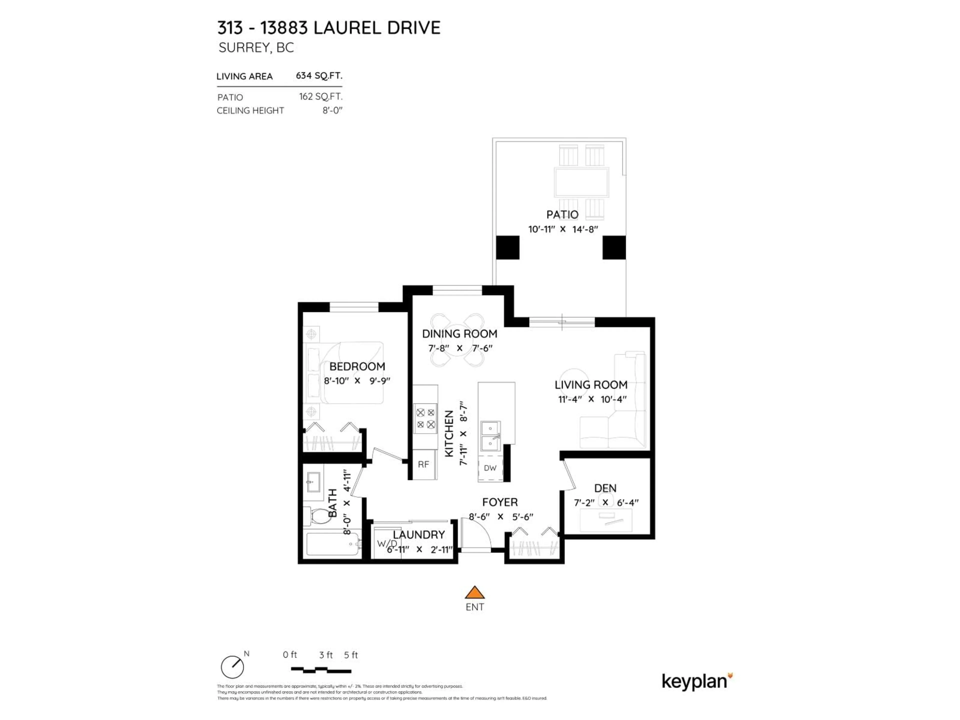 Floor plan for 313 - 13883 LAUREL DRIVE, Surrey British Columbia V3T1A8