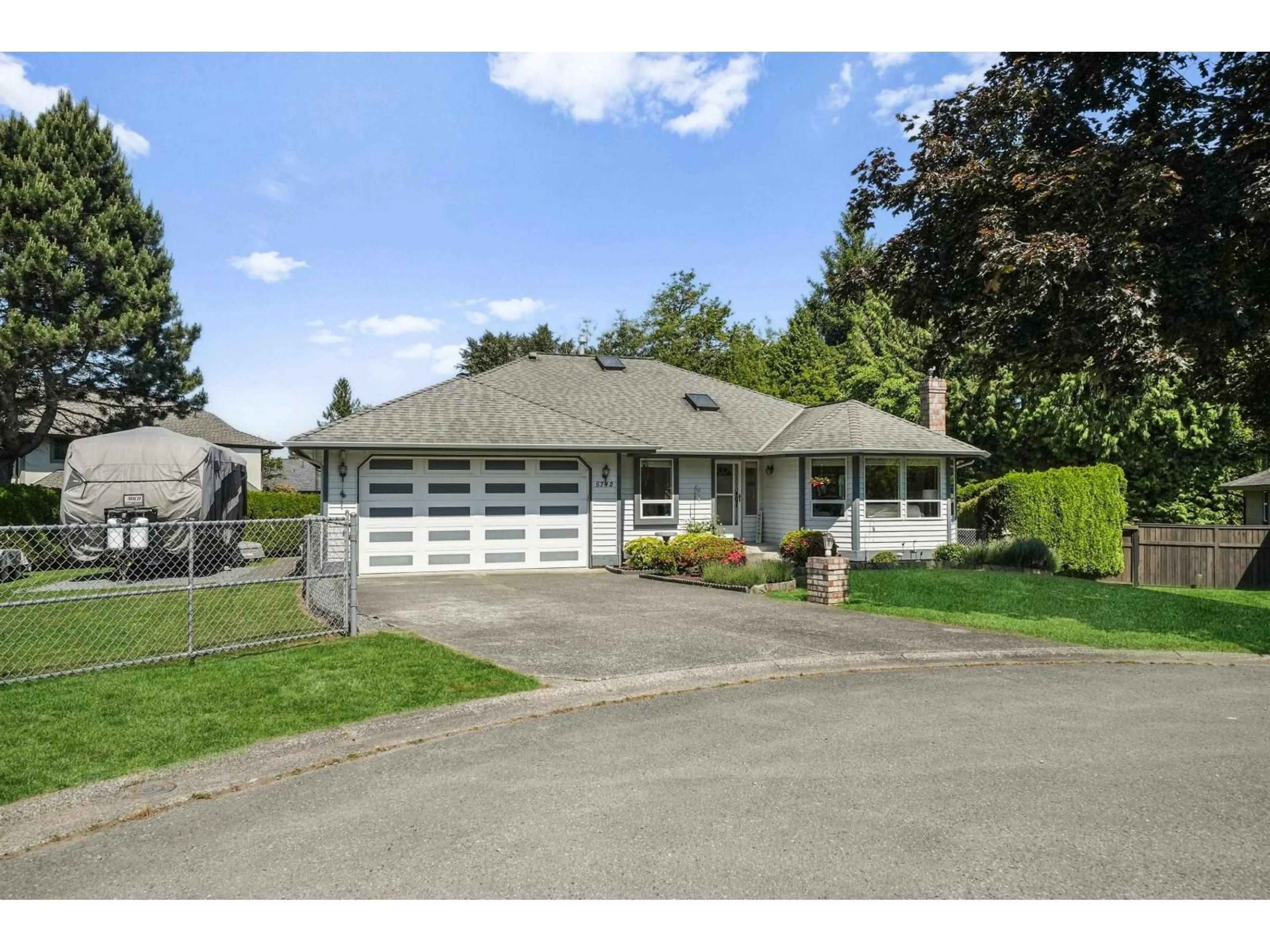 Home with vinyl exterior material, street for 5742 190 STREET, Surrey British Columbia V3S7M5