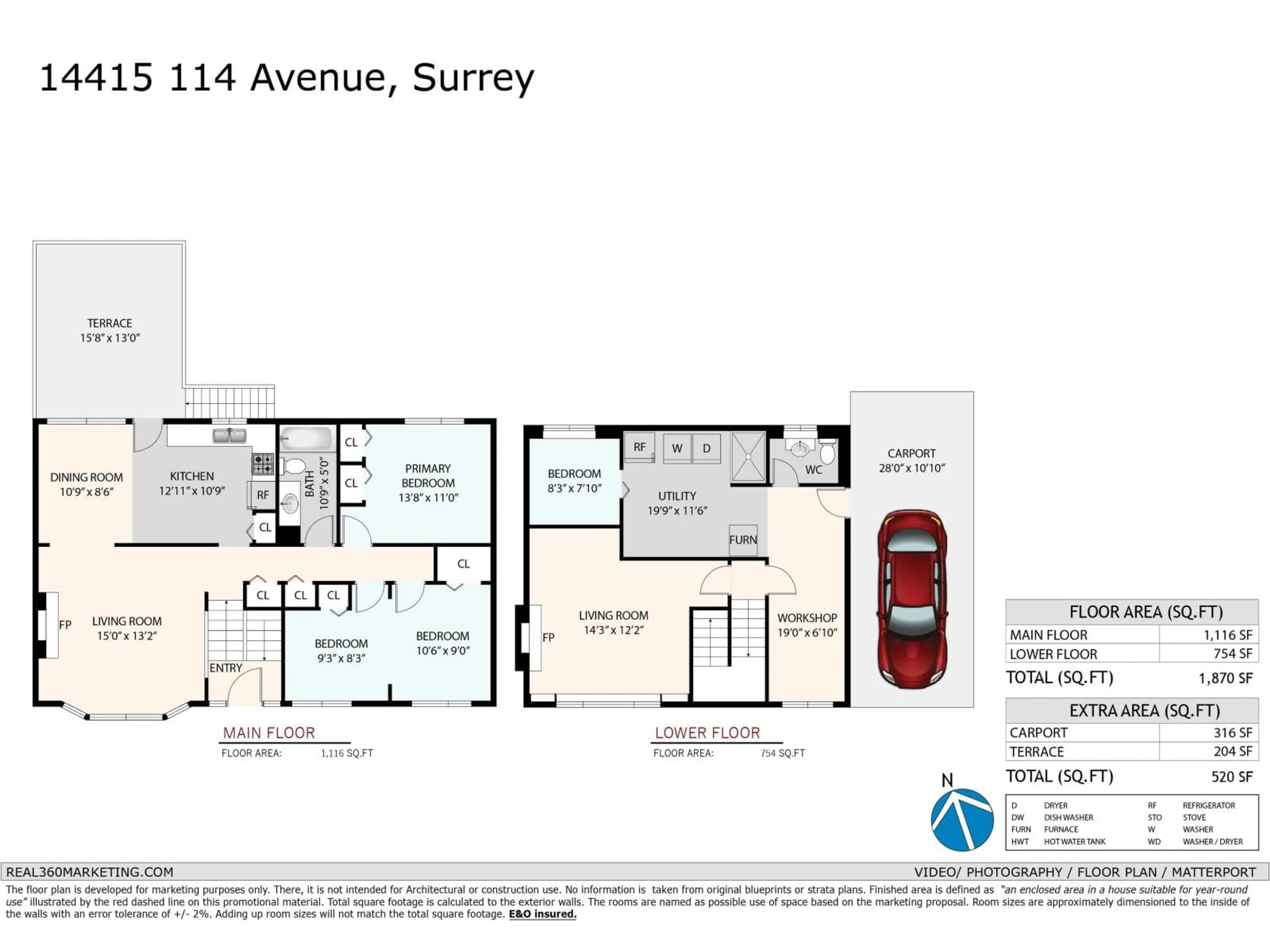 Floor plan for 14415 114 AVENUE, Surrey British Columbia V3R2M7