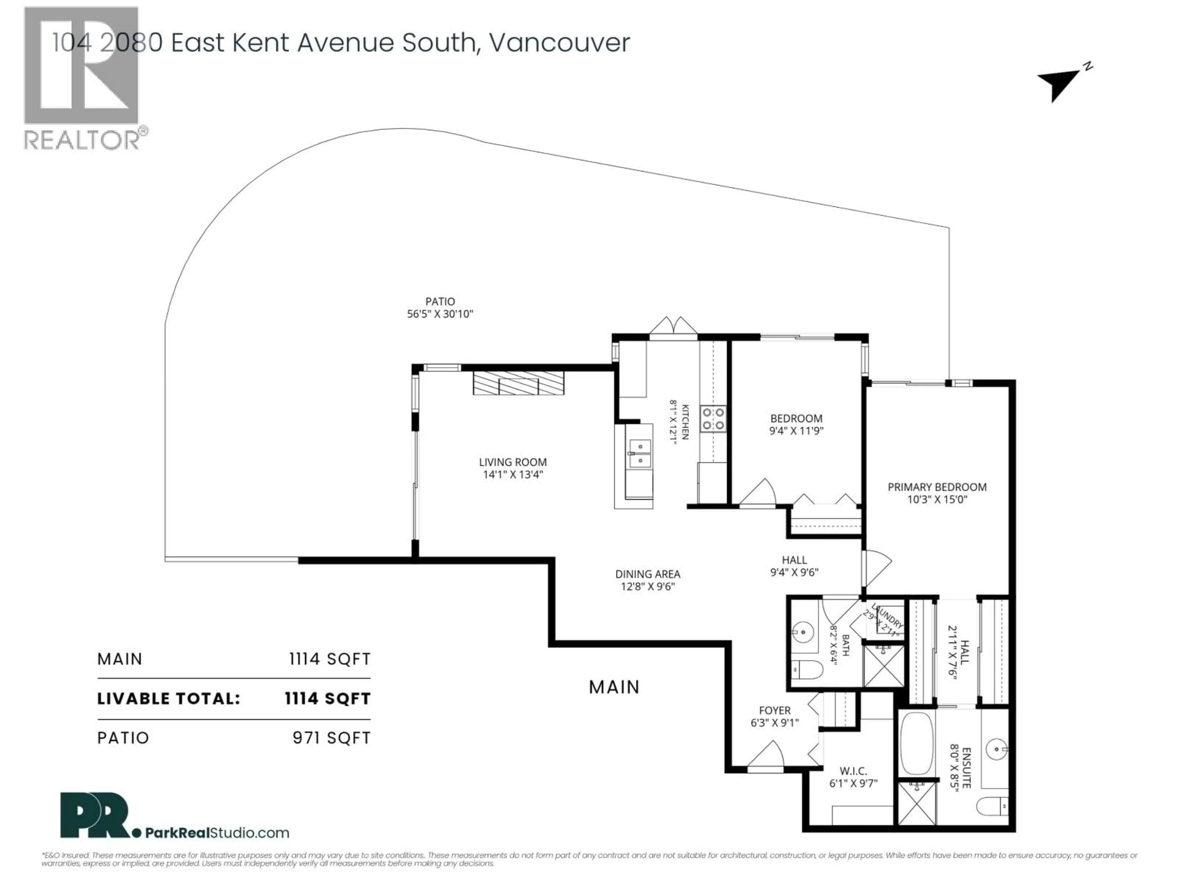 Floor plan for 104 - 2080 KENT SOUTH AVENUE, Vancouver British Columbia V5P4X2