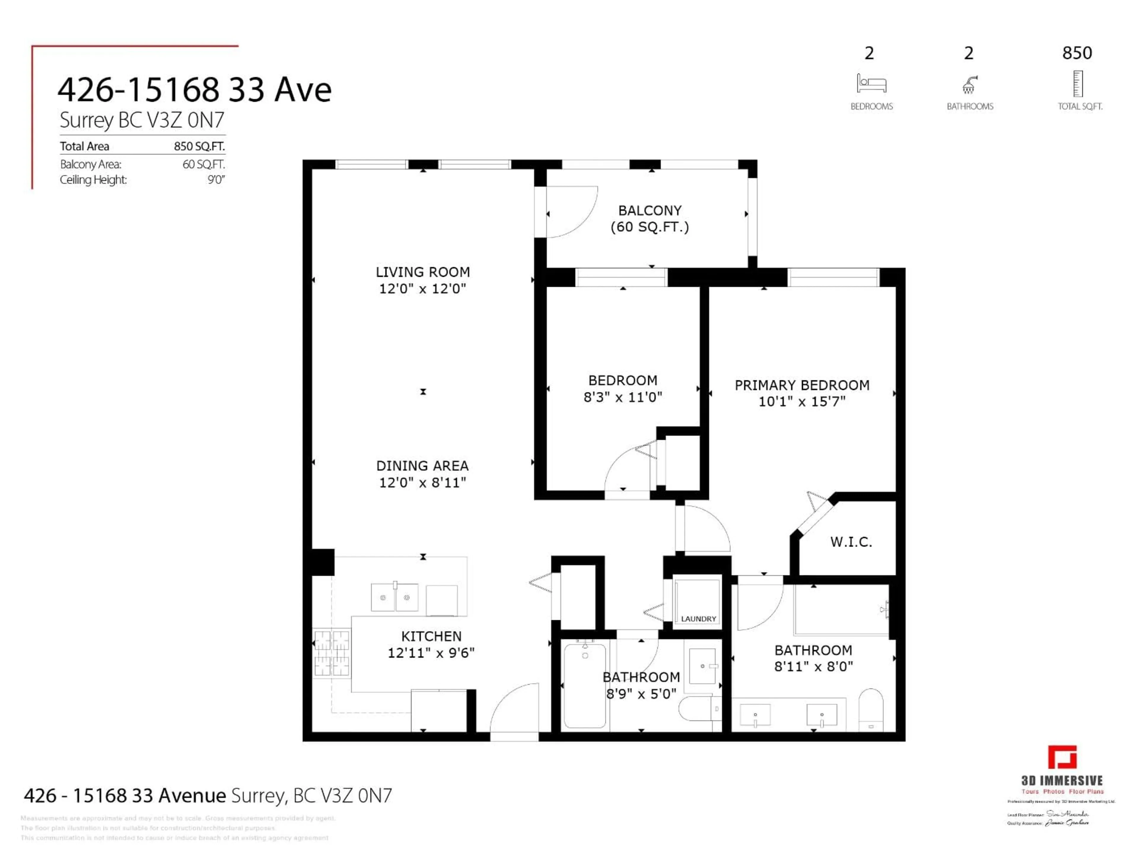Floor plan for 426 - 15168 33 AVENUE, Surrey British Columbia V3Z0N7