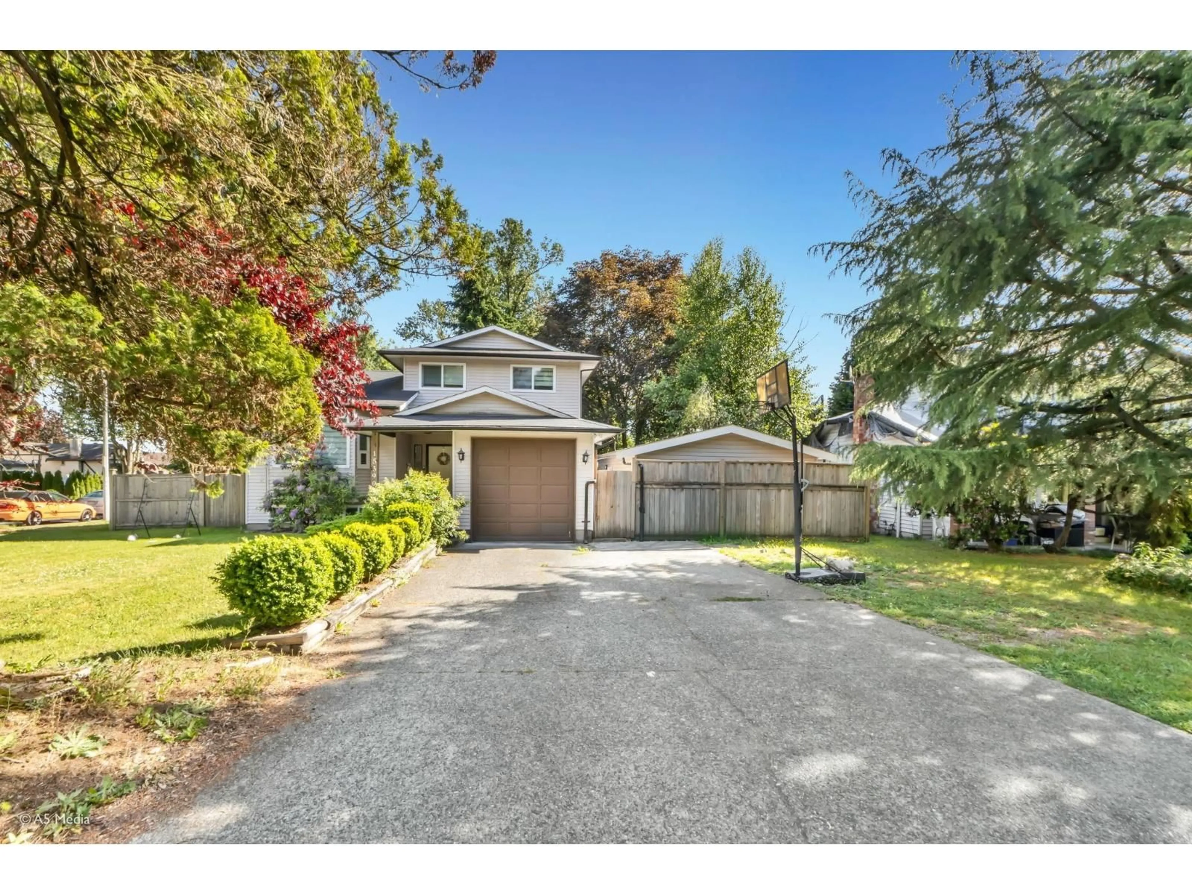 A pic from outside/outdoor area/front of a property/back of a property/a pic from drone, street for 15390 85 AVENUE, Surrey British Columbia V3S6H7