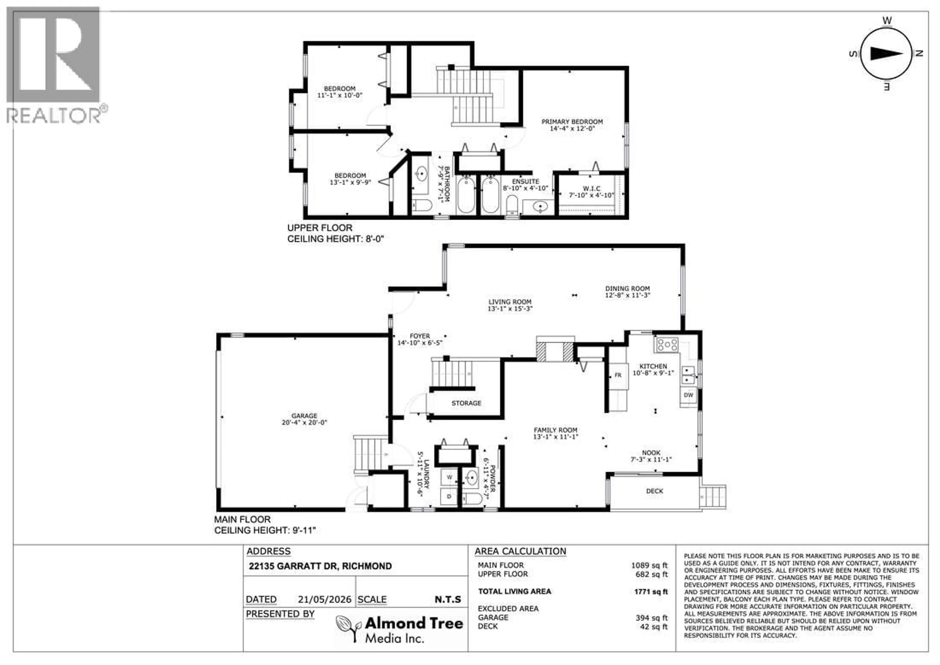 Floor plan for 22135 GARRATT DRIVE, Richmond British Columbia V6V2P4
