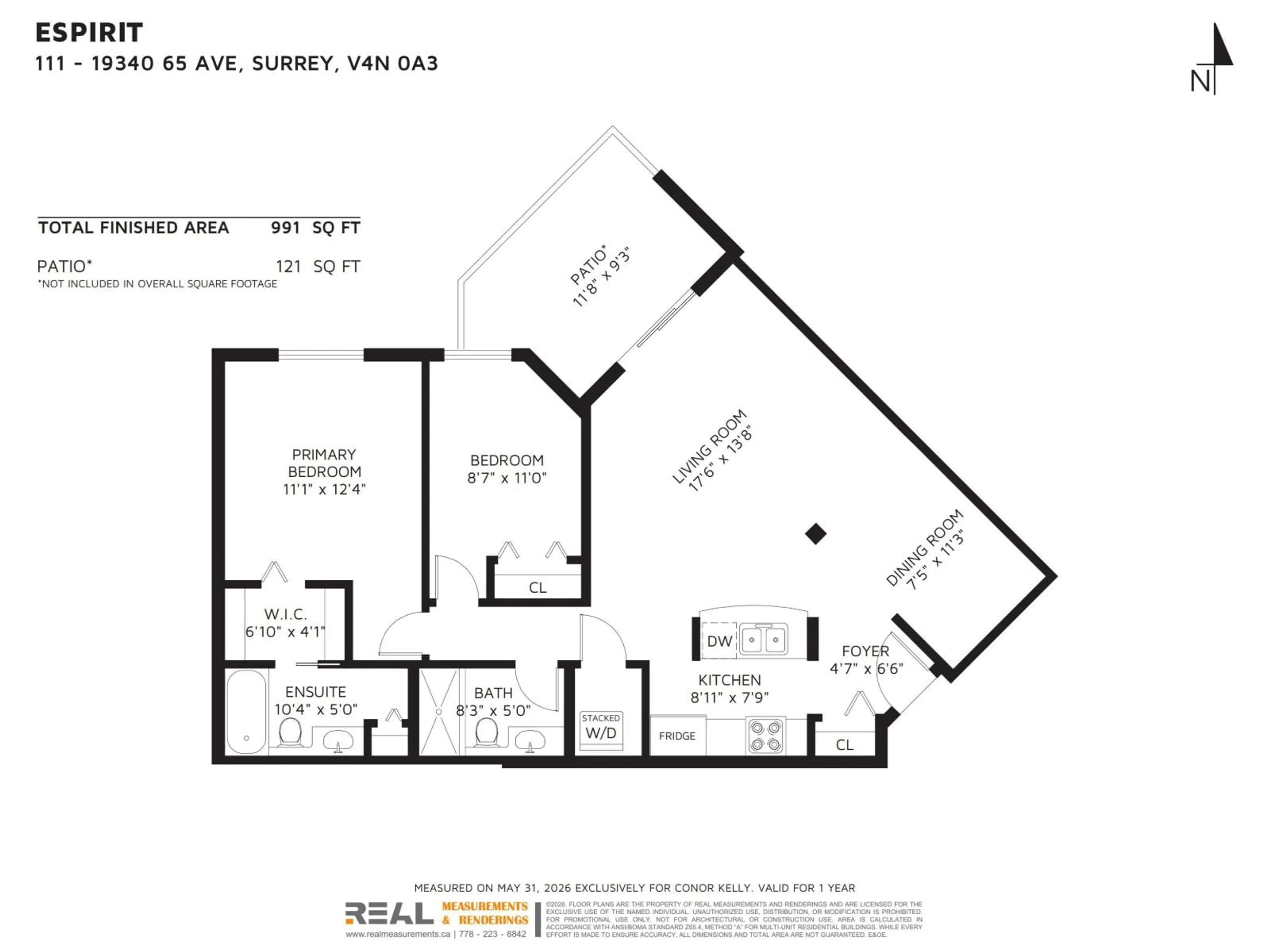 Floor plan for 111 - 19340 65 AVENUE, Surrey British Columbia V4N0A3