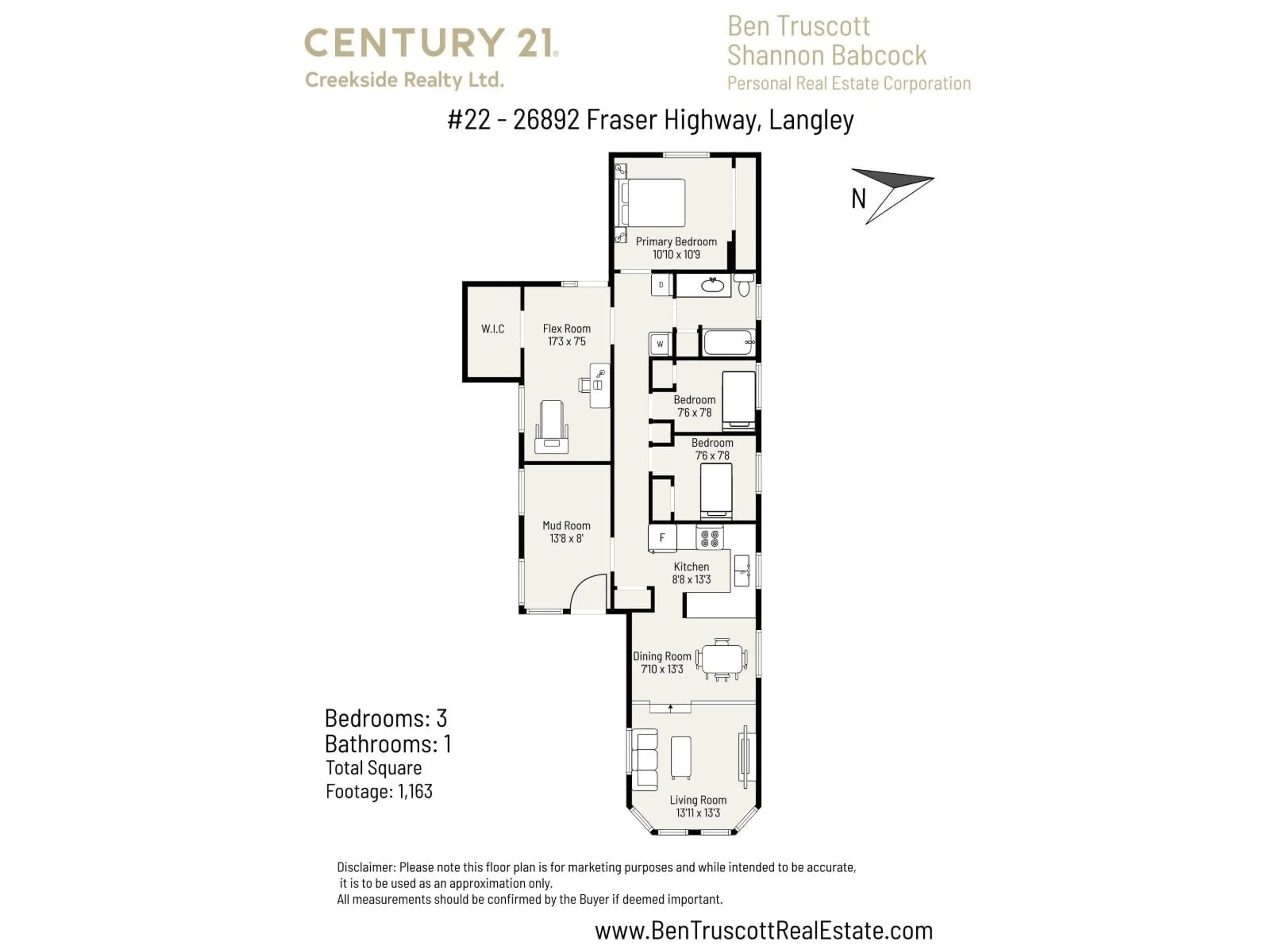 Floor plan for 22 - 26892 FRASER HIGHWAY, Langley British Columbia V4W3T5