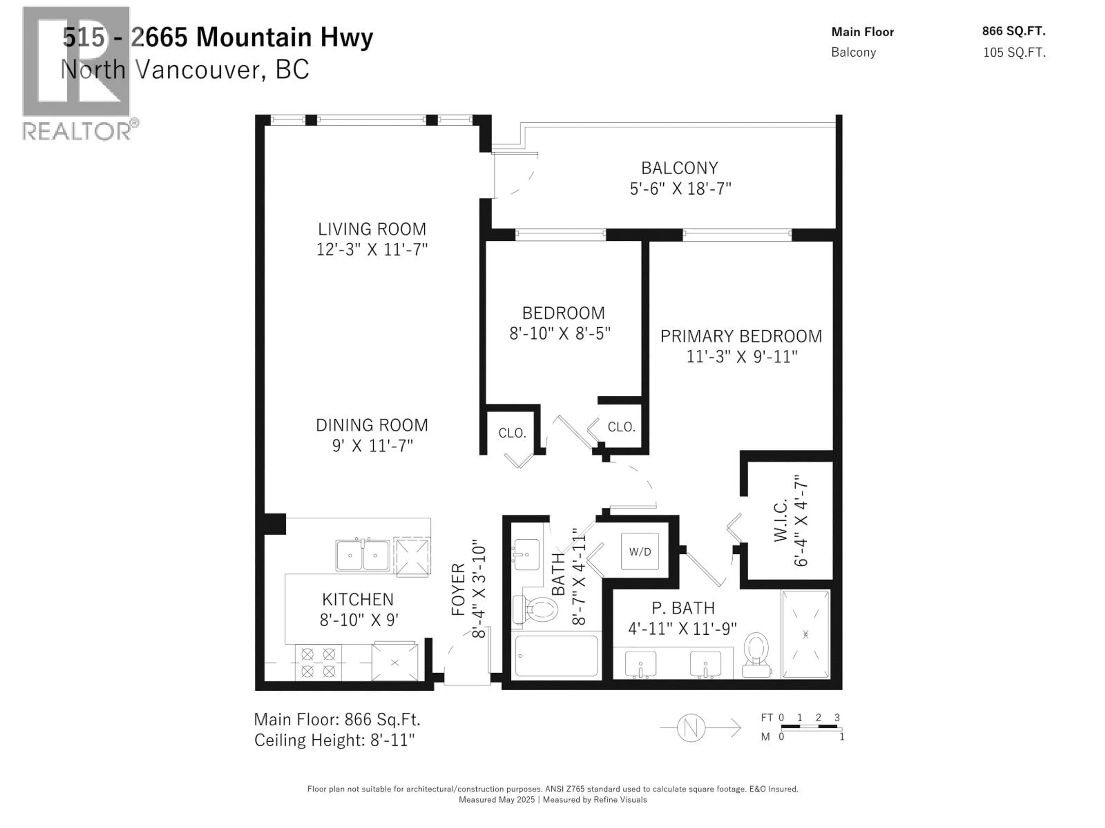 Floor plan for 515 - 2665 MOUNTAIN HIGHWAY, North Vancouver British Columbia V7J0A8