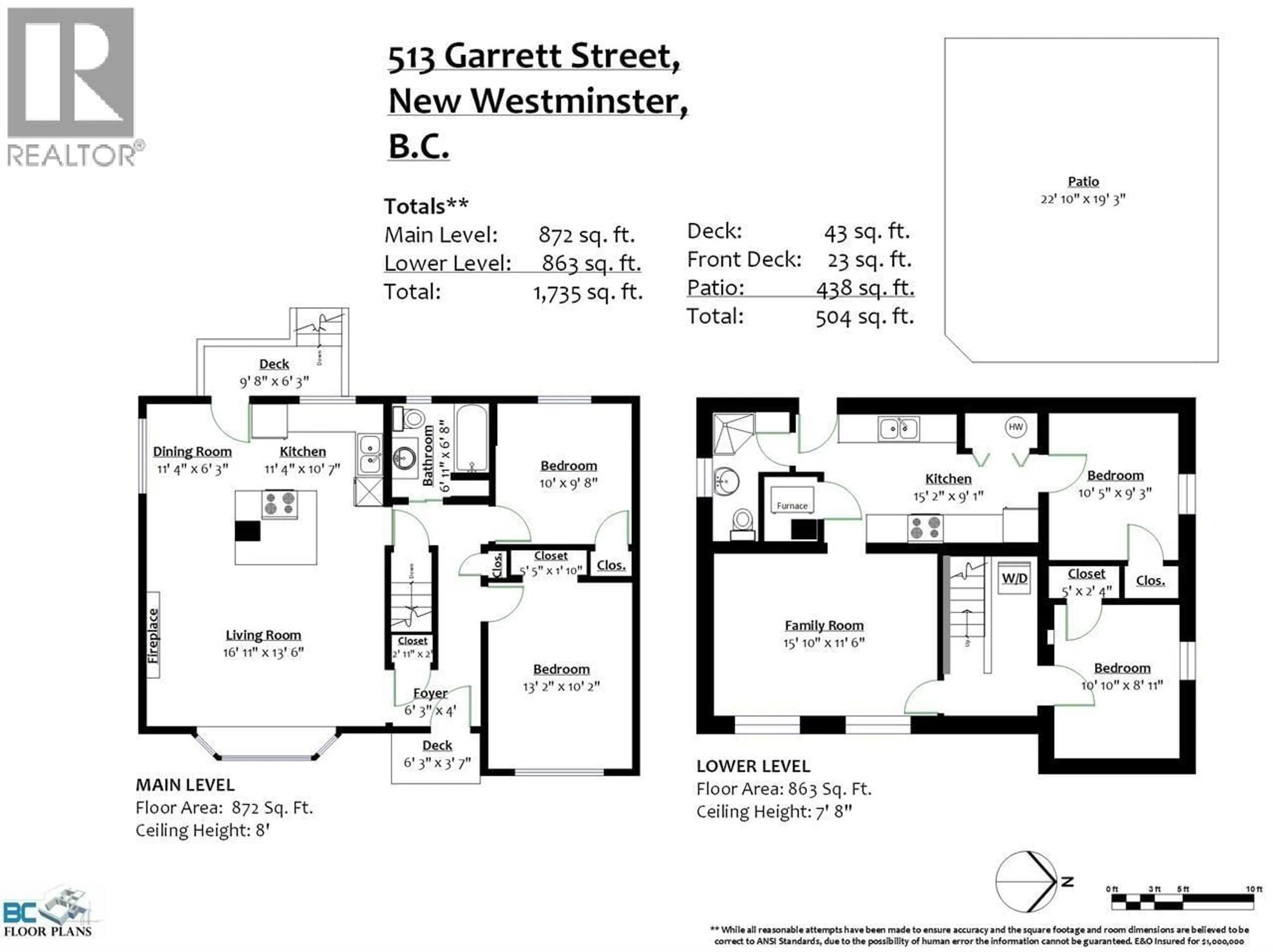 Floor plan for 513 GARRETT STREET, New Westminster British Columbia V3L3S5
