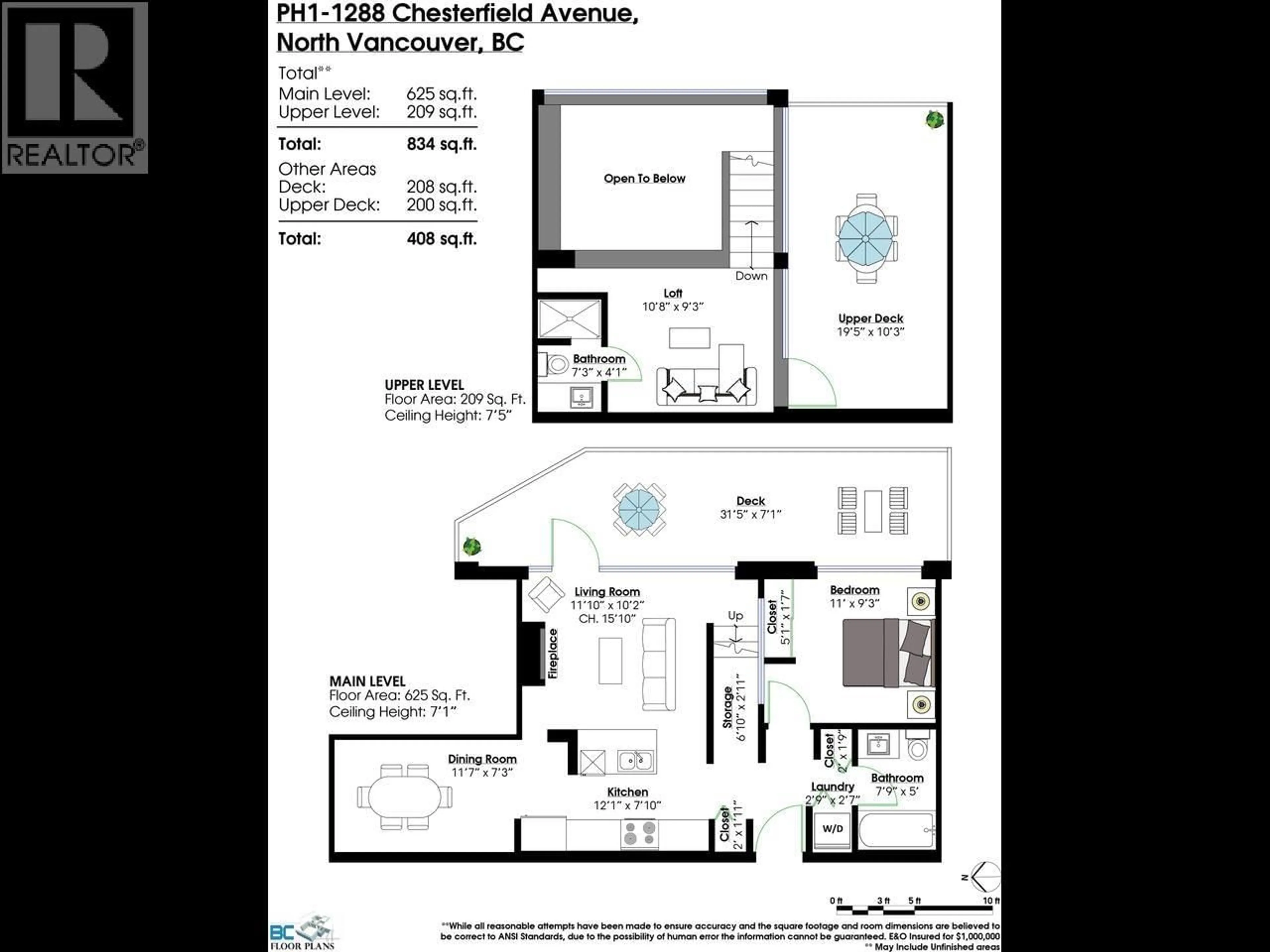 Floor plan for PH1 - 1288 CHESTERFIELD AVENUE, North Vancouver British Columbia V7M0B1