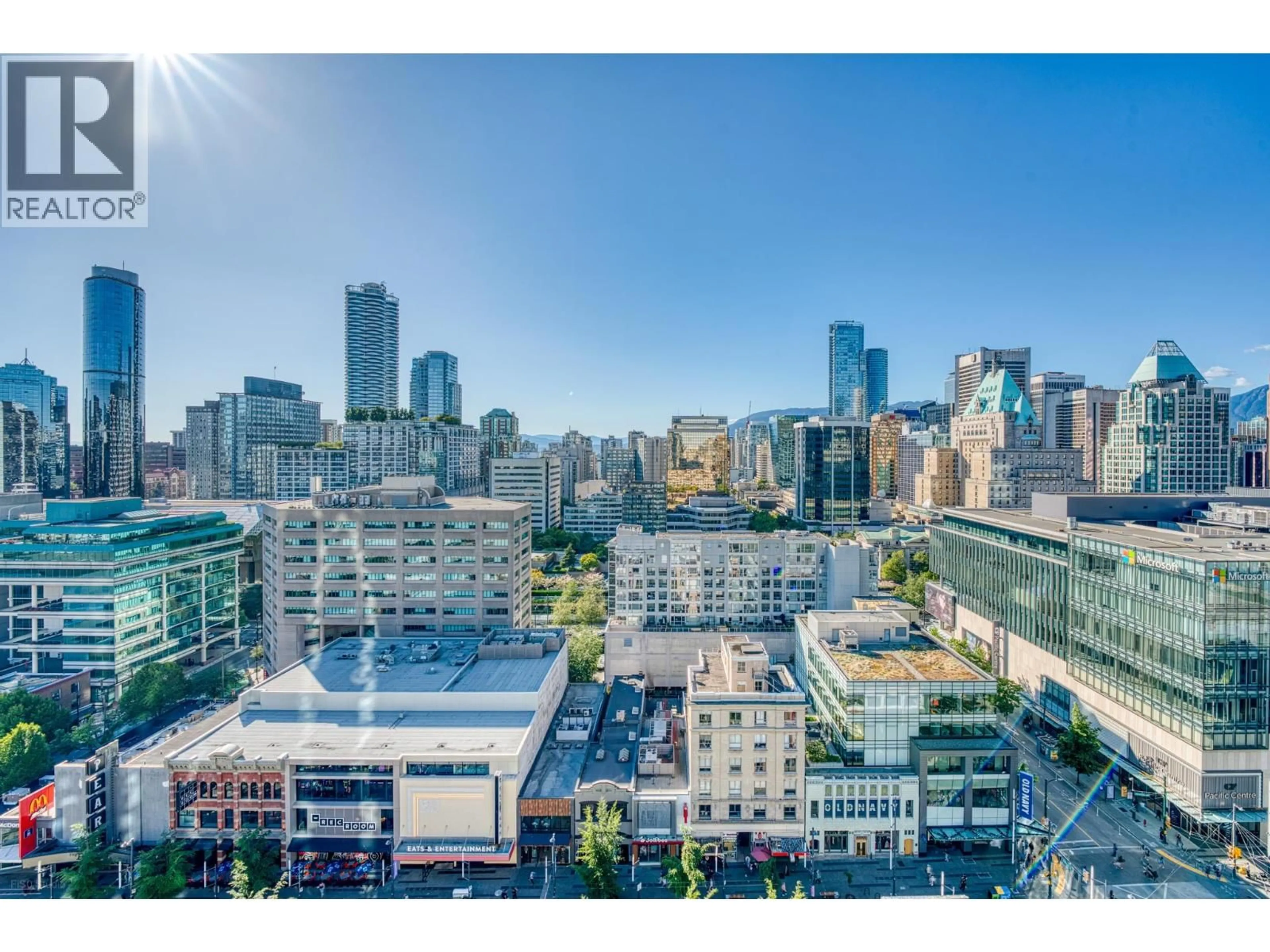 A pic from outside/outdoor area/front of a property/back of a property/a pic from drone, city buildings view from balcony for 1911 - 833 SEYMOUR STREET, Vancouver British Columbia V6B0G4